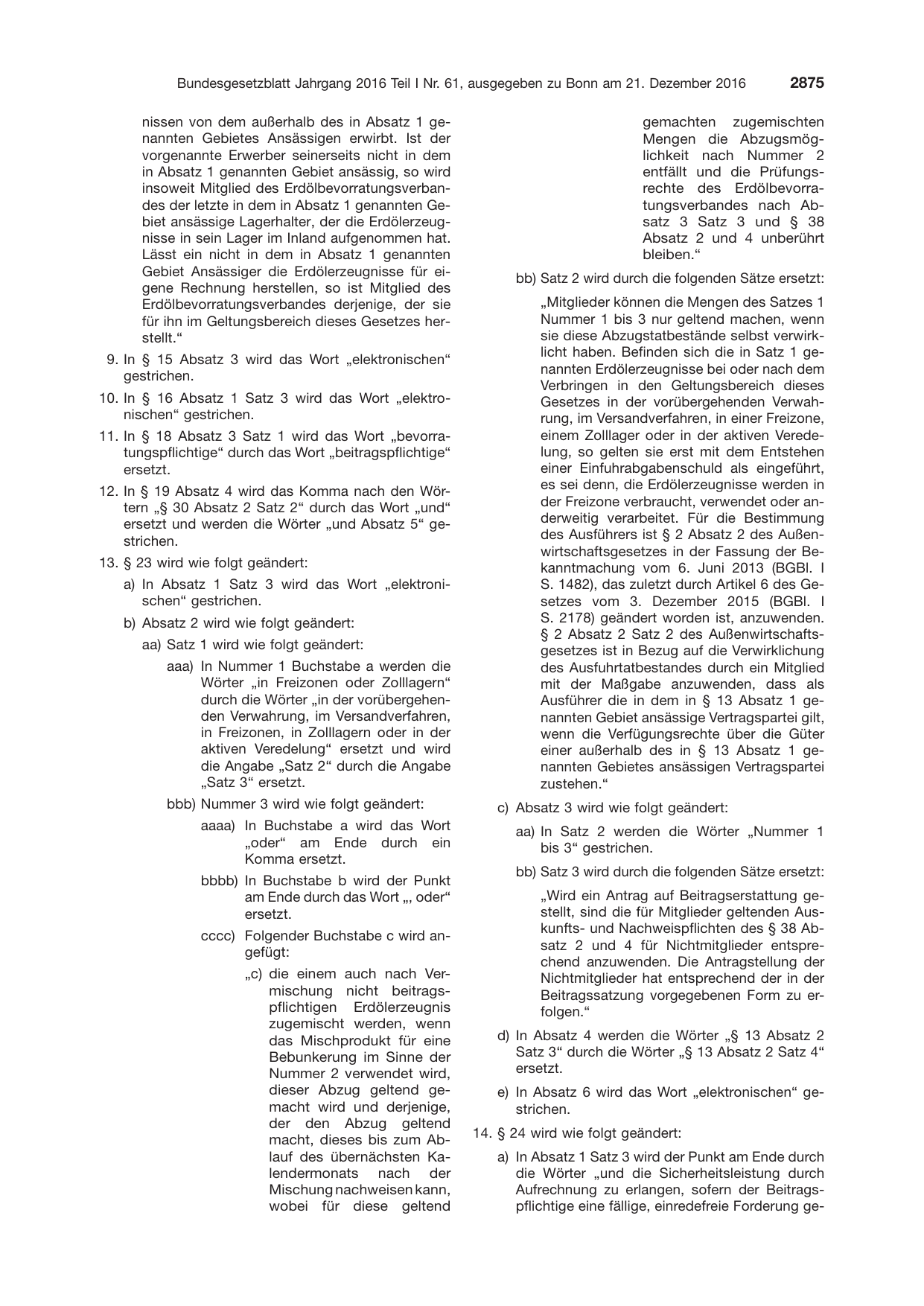 BGBl. 2016, Seite 2875 — Originalseite als Abbildung