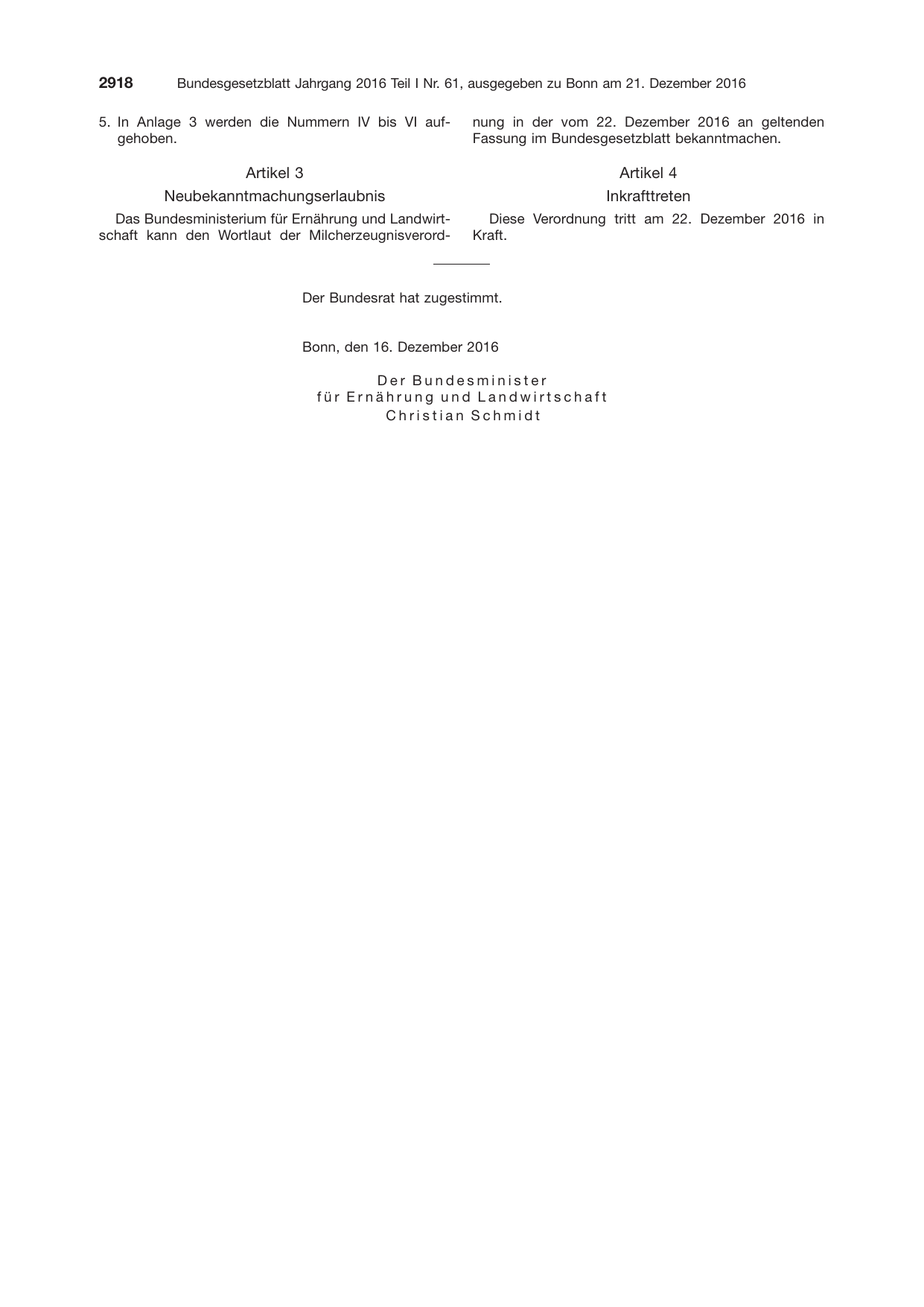 BGBl. 2016, Seite 2918 — Originalseite als Abbildung