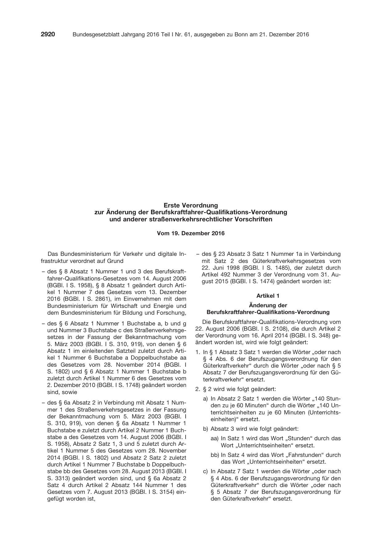 BGBl. 2016, Seite 2920 — Originalseite als Abbildung