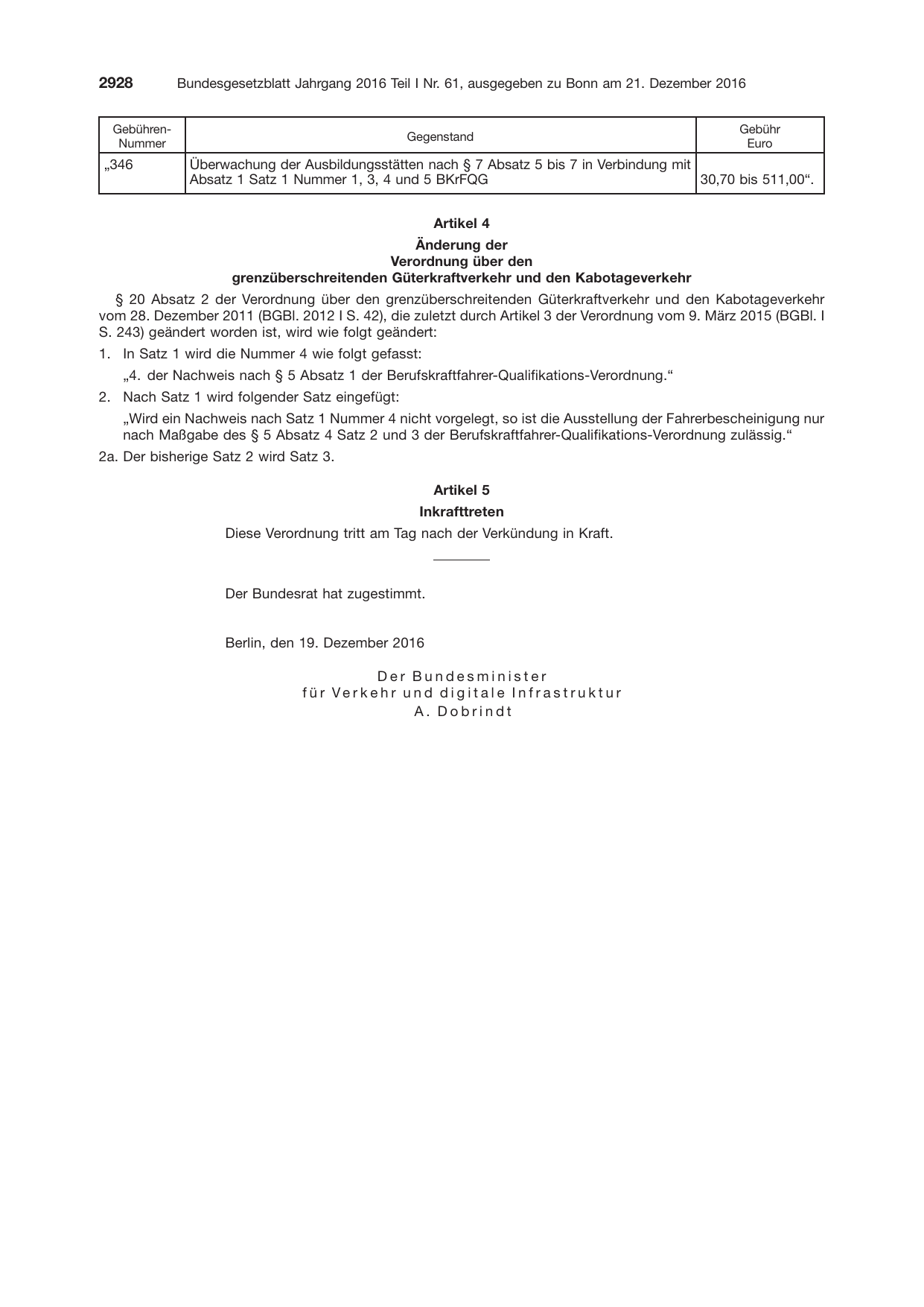 BGBl. 2016, Seite 2928 — Originalseite als Abbildung