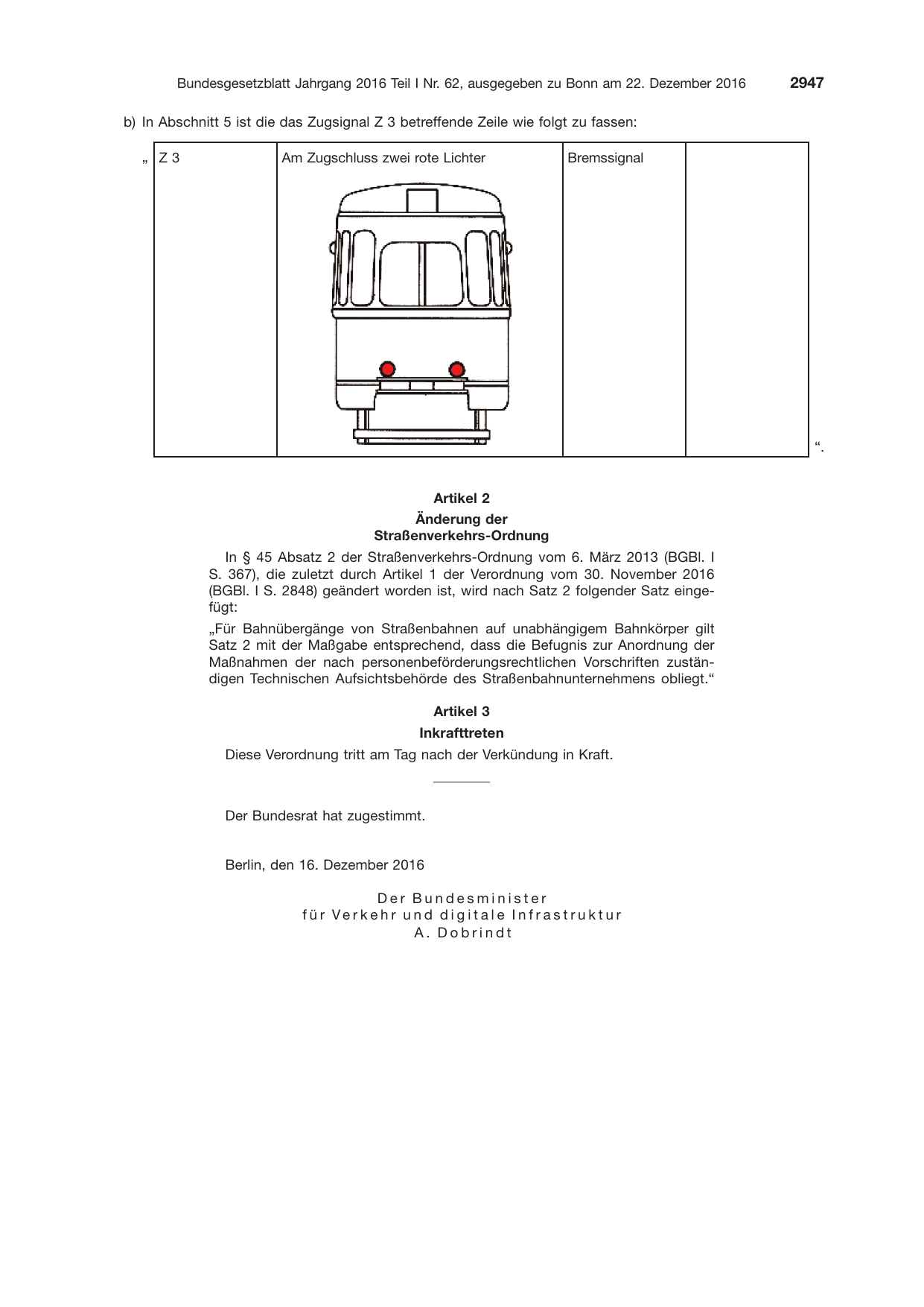 BGBl. 2016, Seite 2947 — Originalseite als Abbildung