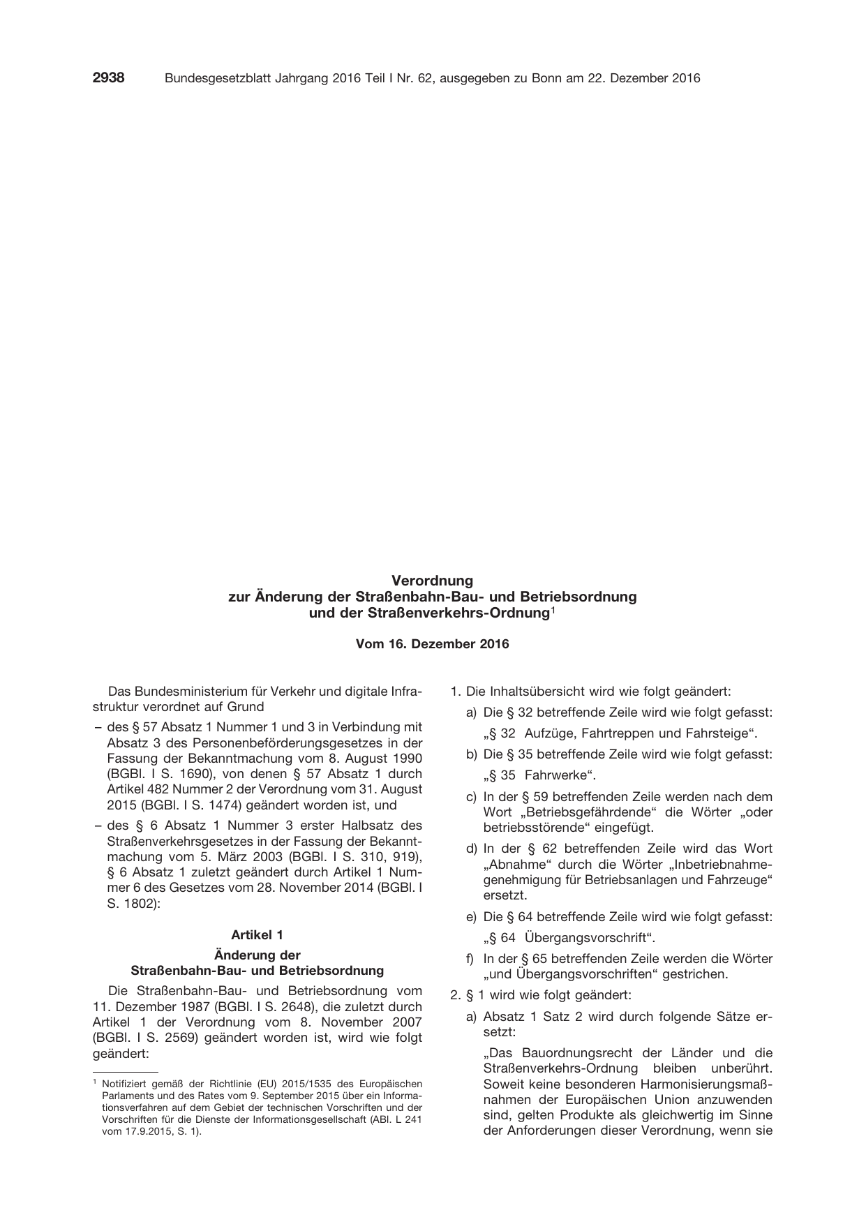 BGBl. 2016, Seite 2938 — Originalseite als Abbildung