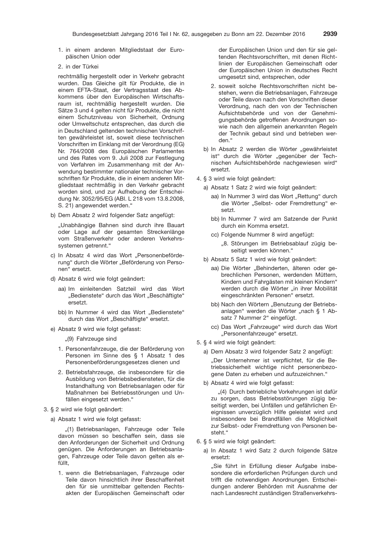 BGBl. 2016, Seite 2939 — Originalseite als Abbildung