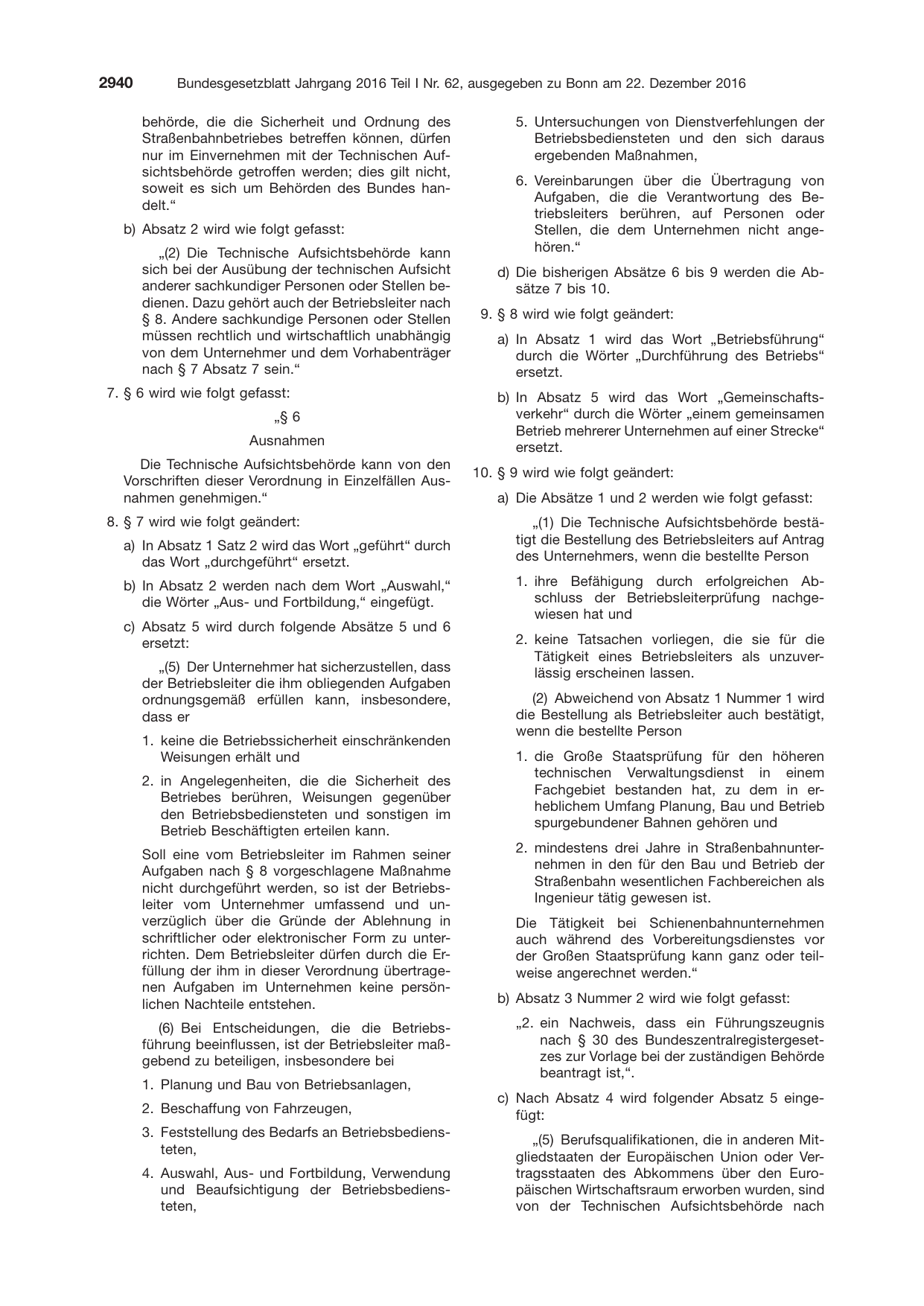 BGBl. 2016, Seite 2940 — Originalseite als Abbildung