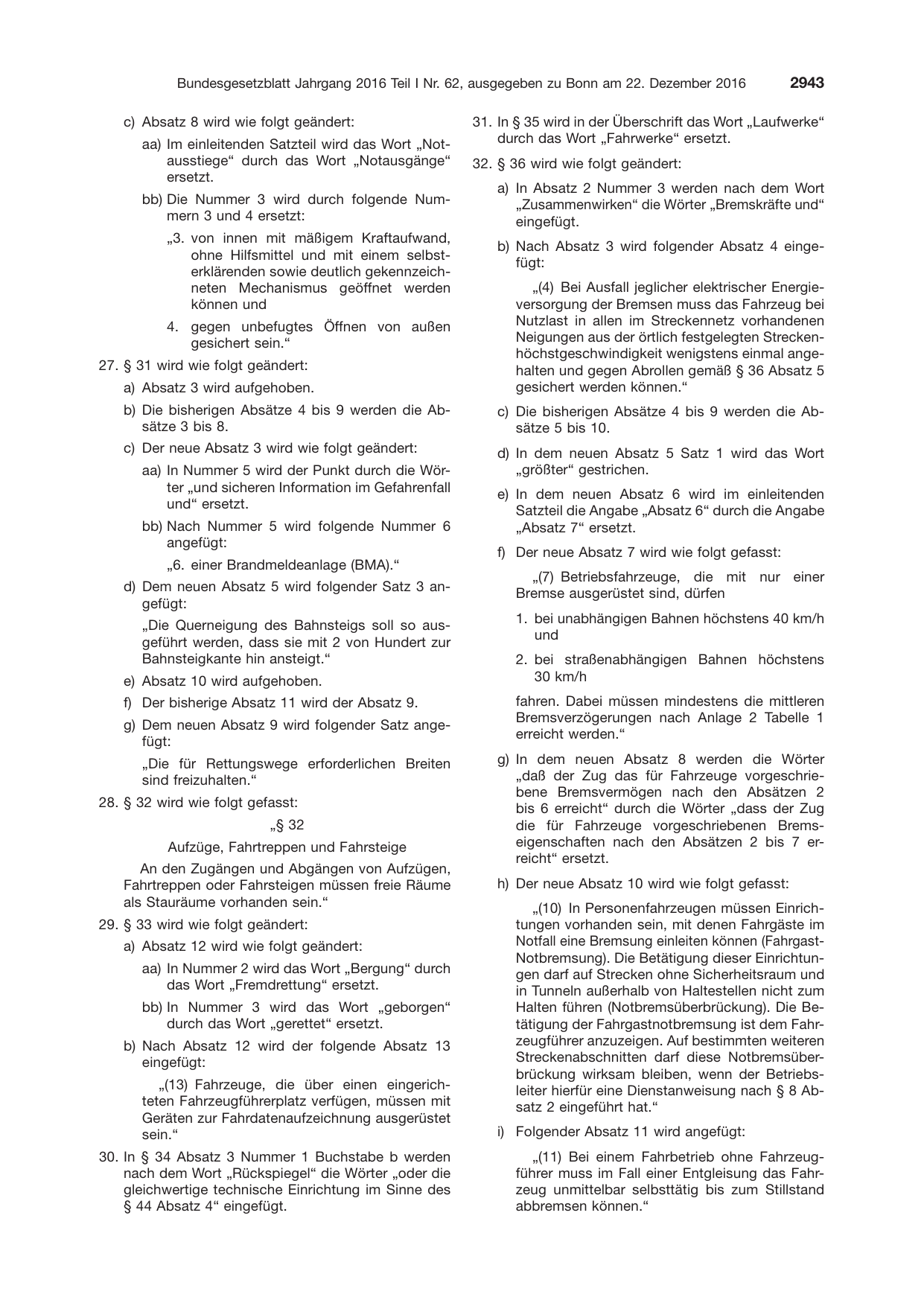 BGBl. 2016, Seite 2943 — Originalseite als Abbildung