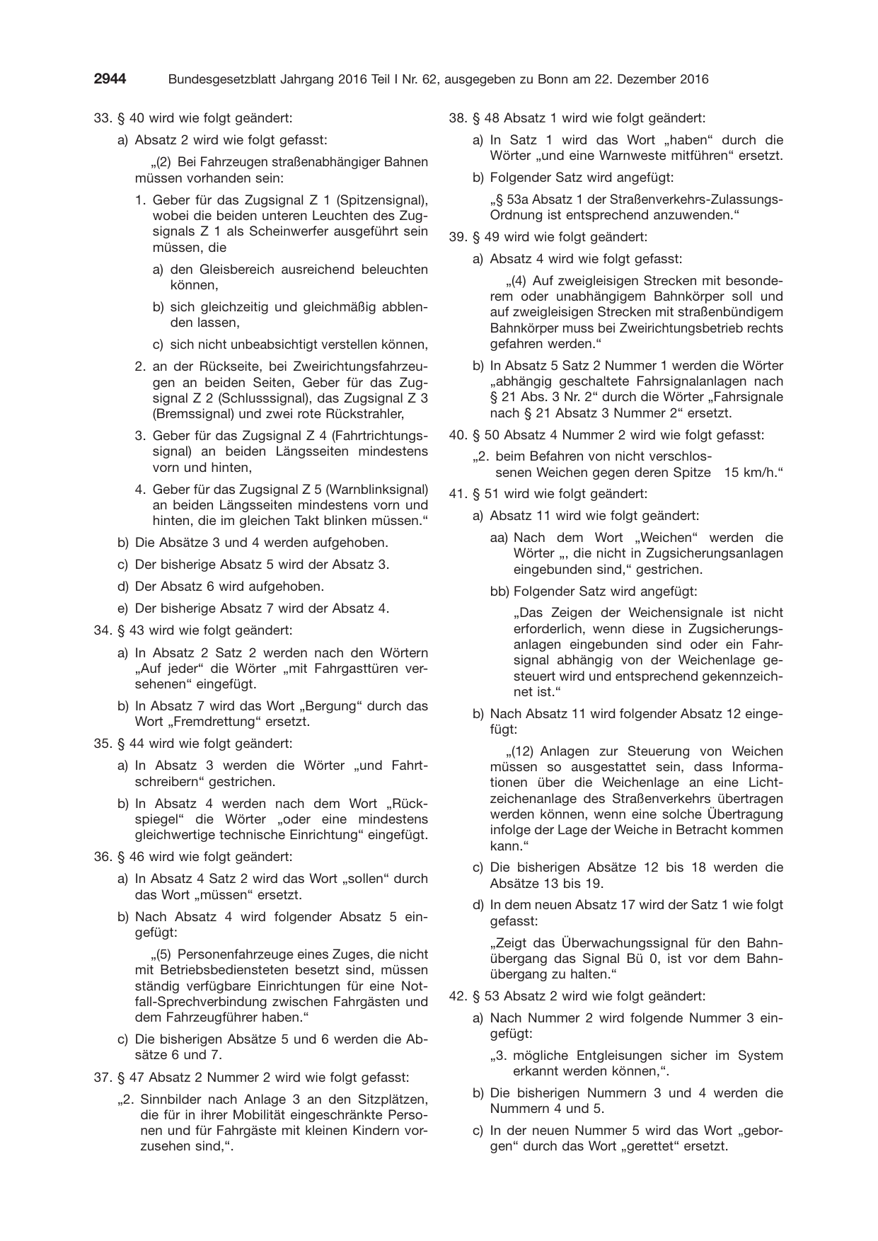 BGBl. 2016, Seite 2944 — Originalseite als Abbildung
