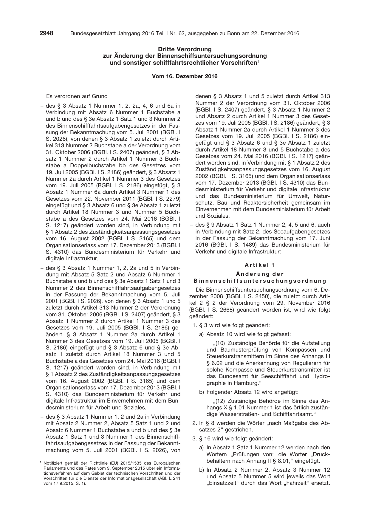BGBl. 2016, Seite 2948 — Originalseite als Abbildung