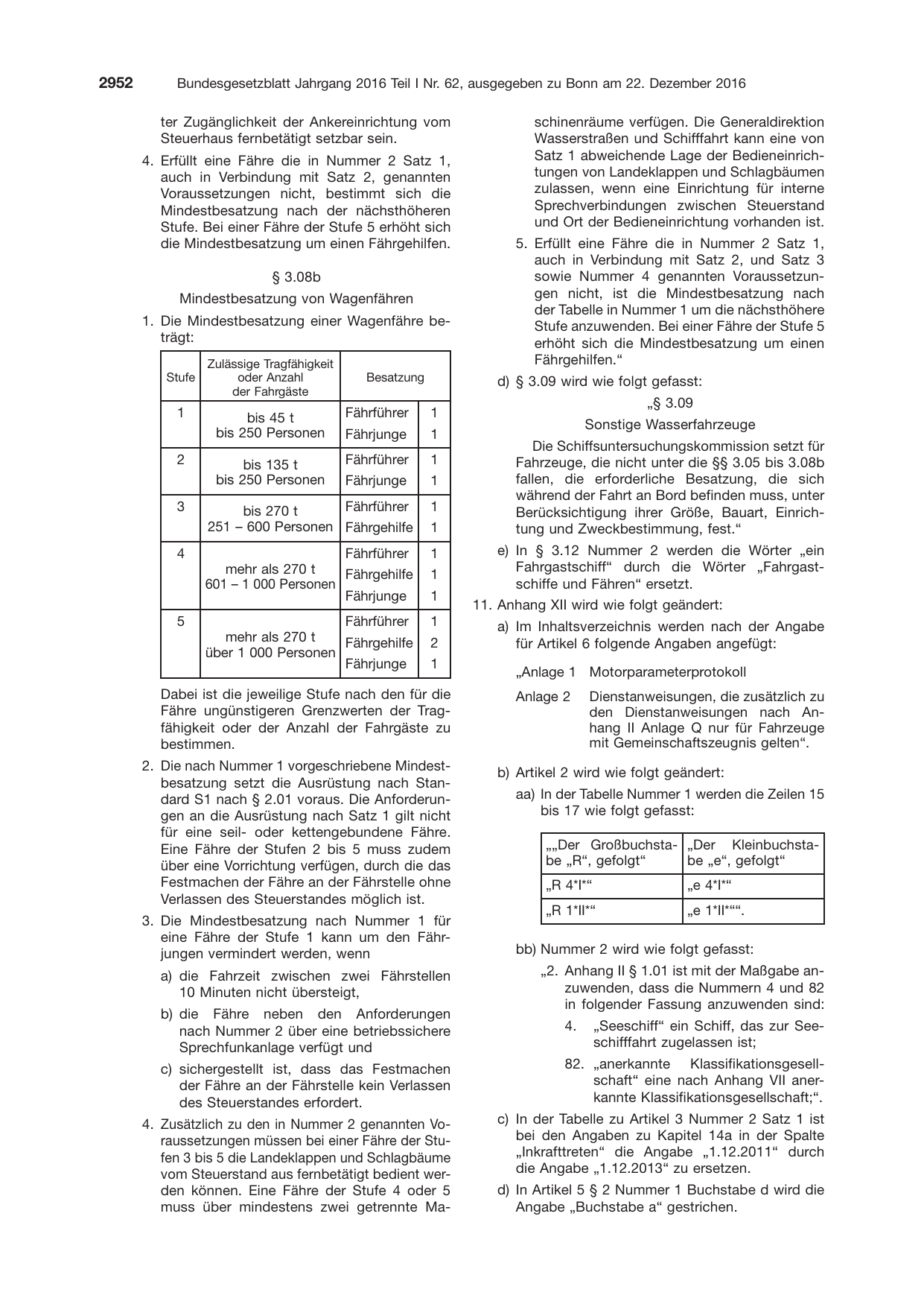 BGBl. 2016, Seite 2952 — Originalseite als Abbildung