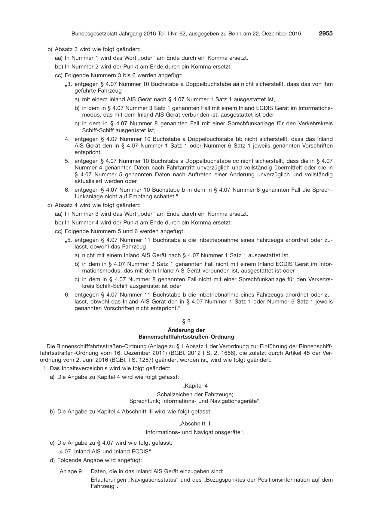BGBl. 2016, Seite 2955 — Originalseite als Abbildung