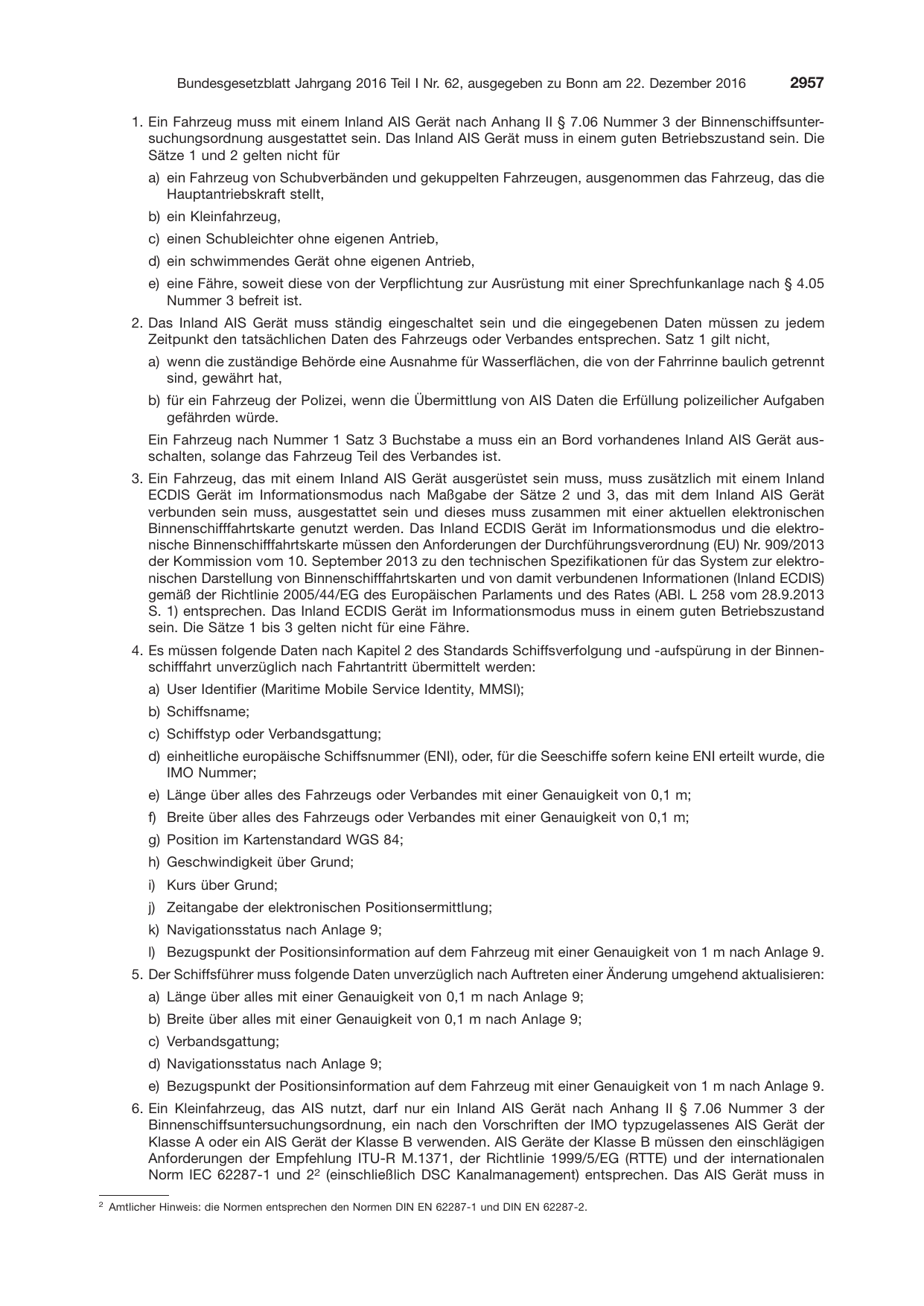 BGBl. 2016, Seite 2957 — Originalseite als Abbildung