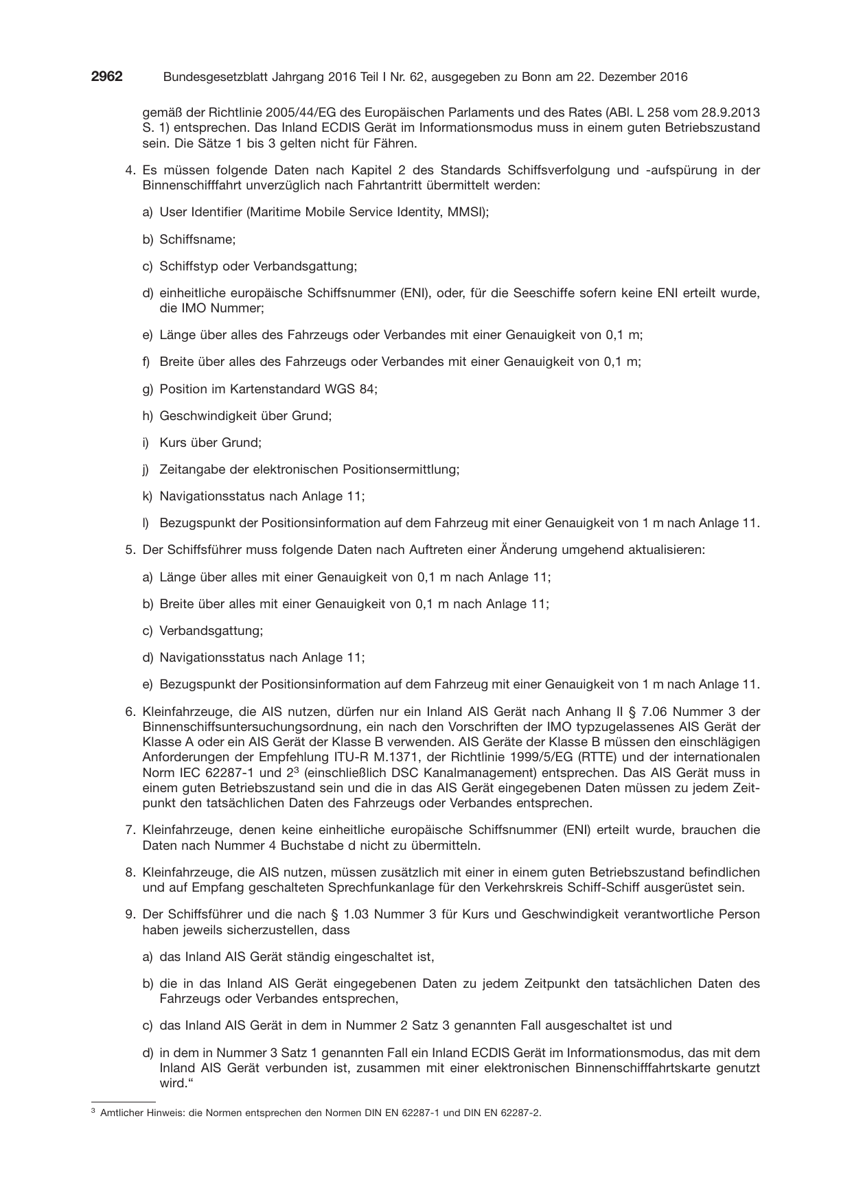 BGBl. 2016, Seite 2962 — Originalseite als Abbildung