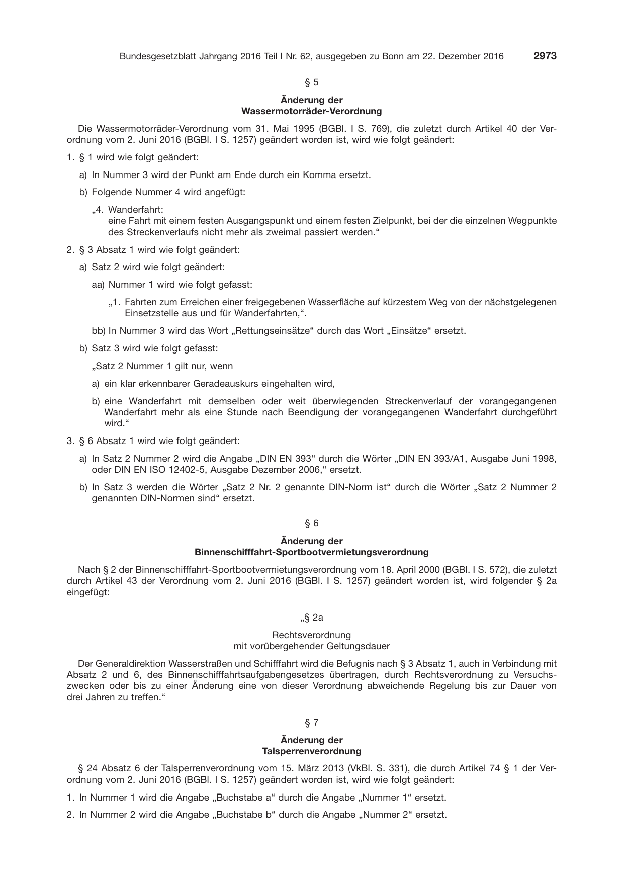 BGBl. 2016, Seite 2973 — Originalseite als Abbildung