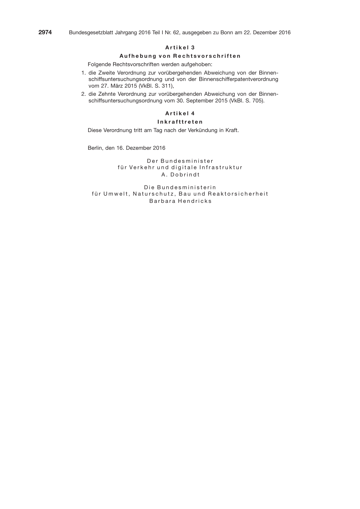 BGBl. 2016, Seite 2974 — Originalseite als Abbildung