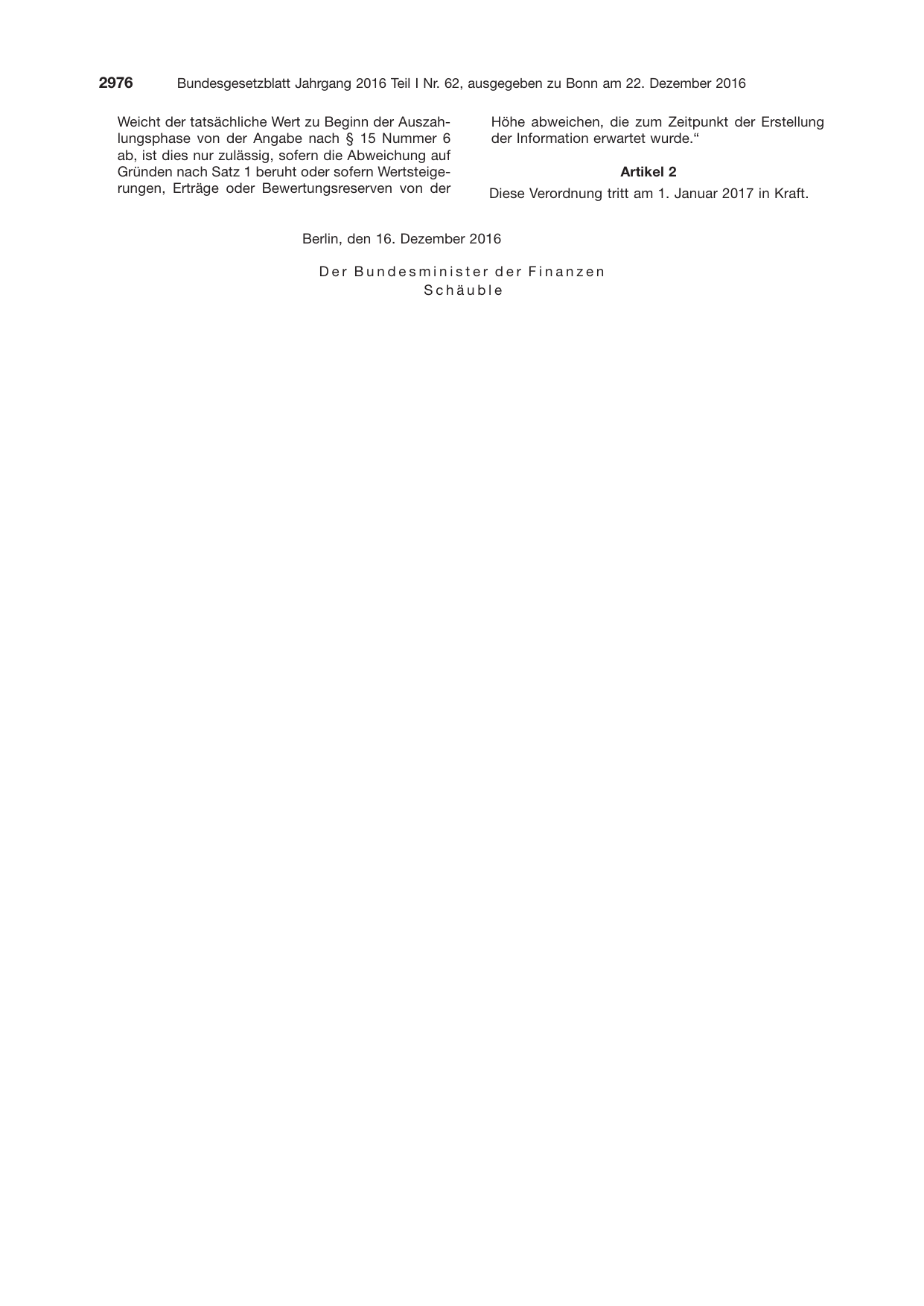 BGBl. 2016, Seite 2976 — Originalseite als Abbildung