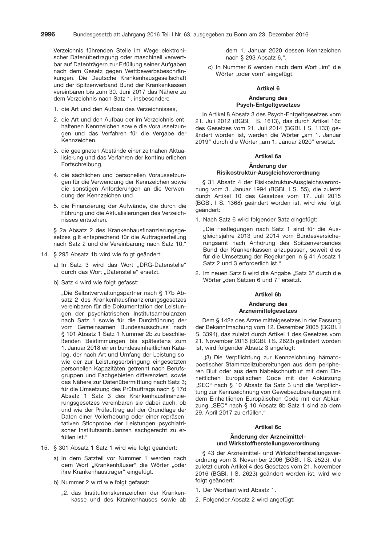 BGBl. 2016, Seite 2996 — Originalseite als Abbildung