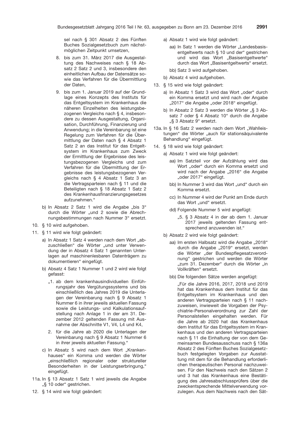 BGBl. 2016, Seite 2991 — Originalseite als Abbildung