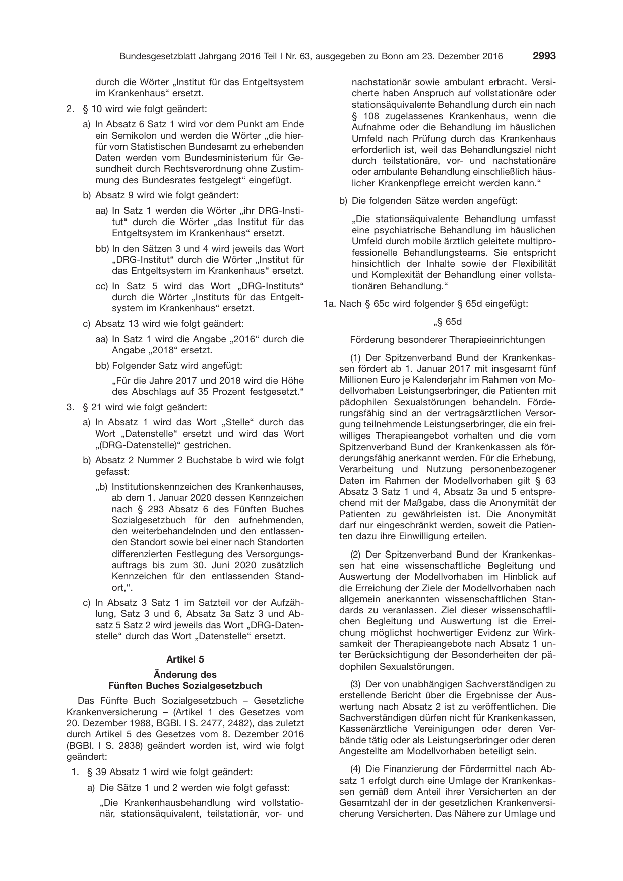 BGBl. 2016, Seite 2993 — Originalseite als Abbildung
