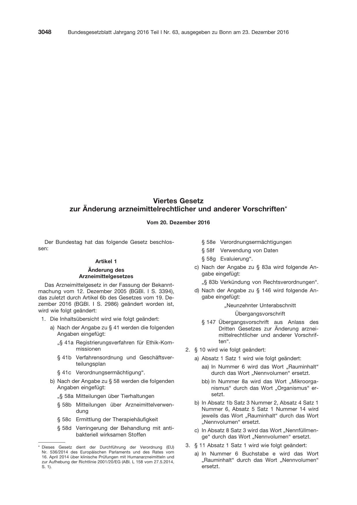 BGBl. 2016, Seite 3048 — Originalseite als Abbildung