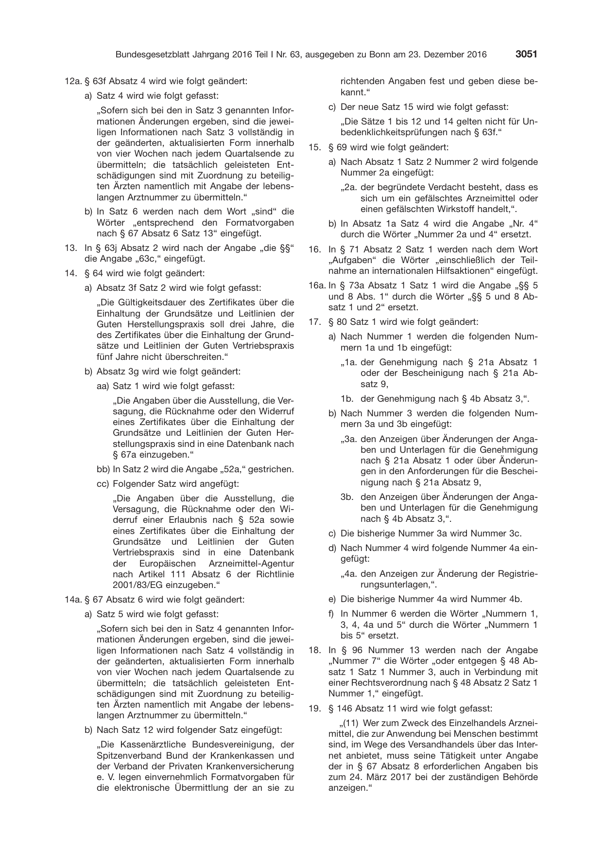 BGBl. 2016, Seite 3051 — Originalseite als Abbildung