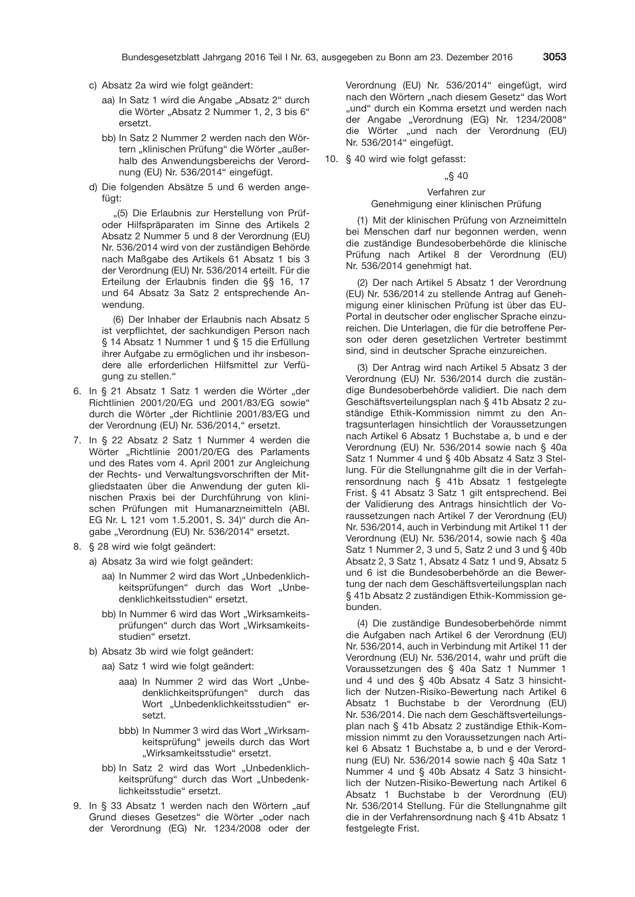 BGBl. 2016, Seite 3053 — Originalseite als Abbildung