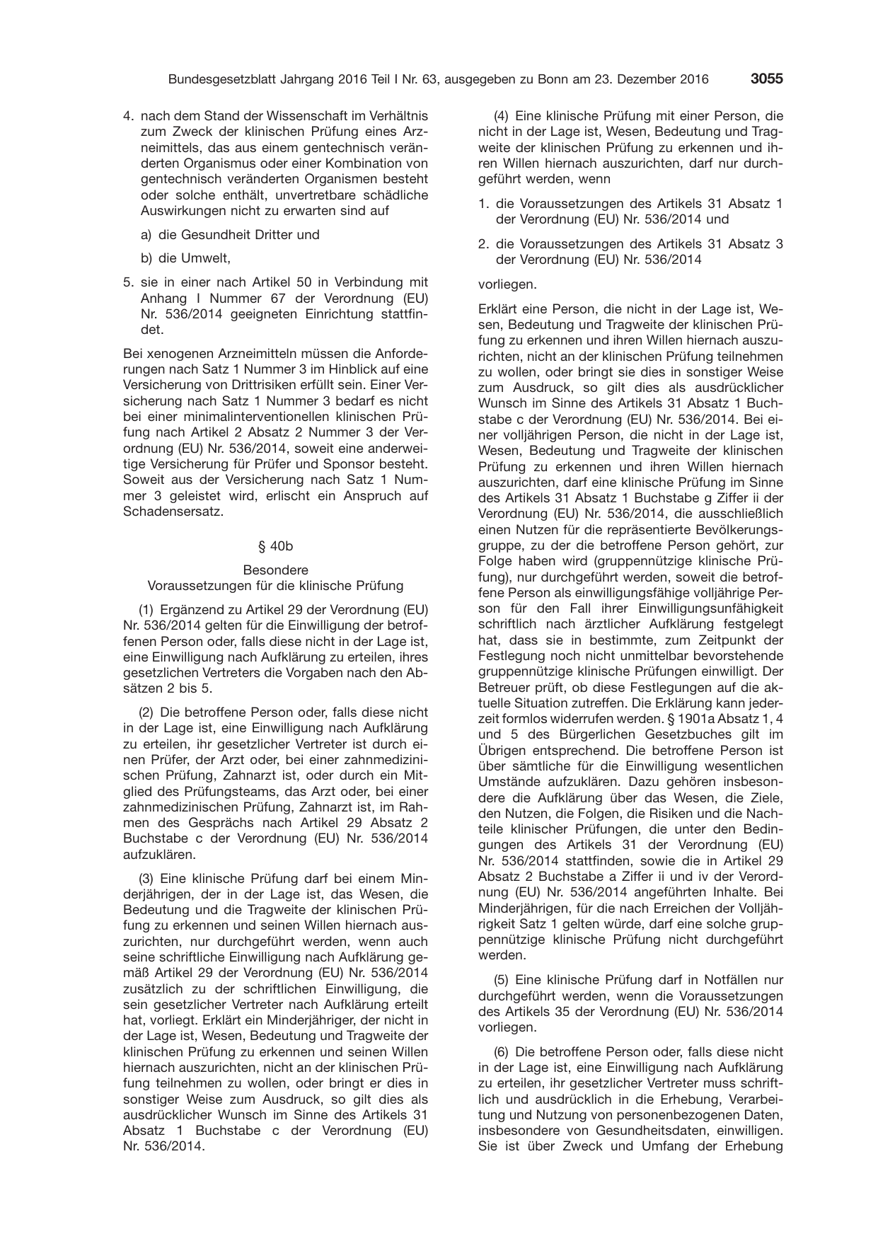 BGBl. 2016, Seite 3055 — Originalseite als Abbildung