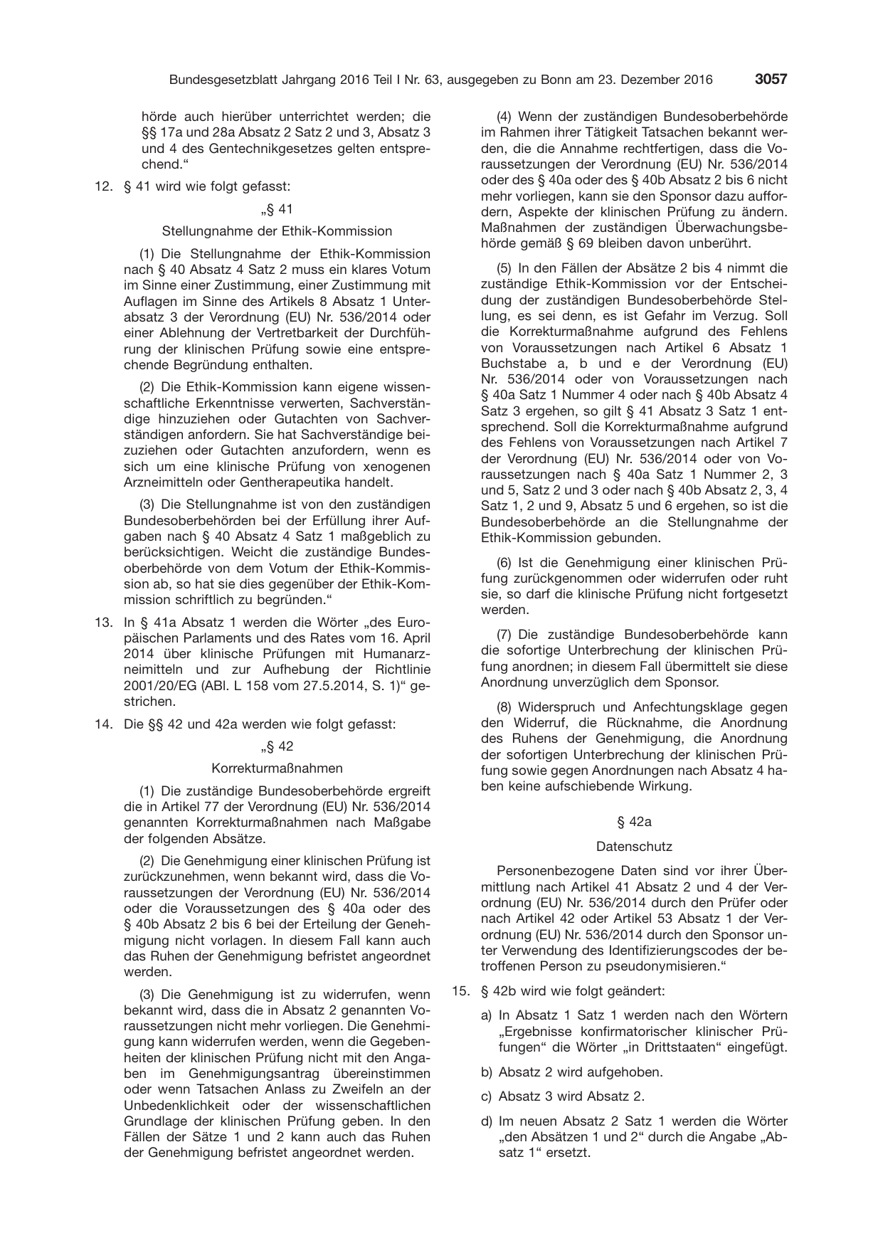 BGBl. 2016, Seite 3057 — Originalseite als Abbildung