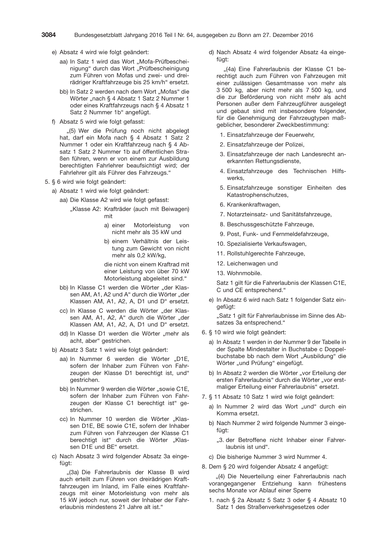 BGBl. 2016, Seite 3084 — Originalseite als Abbildung