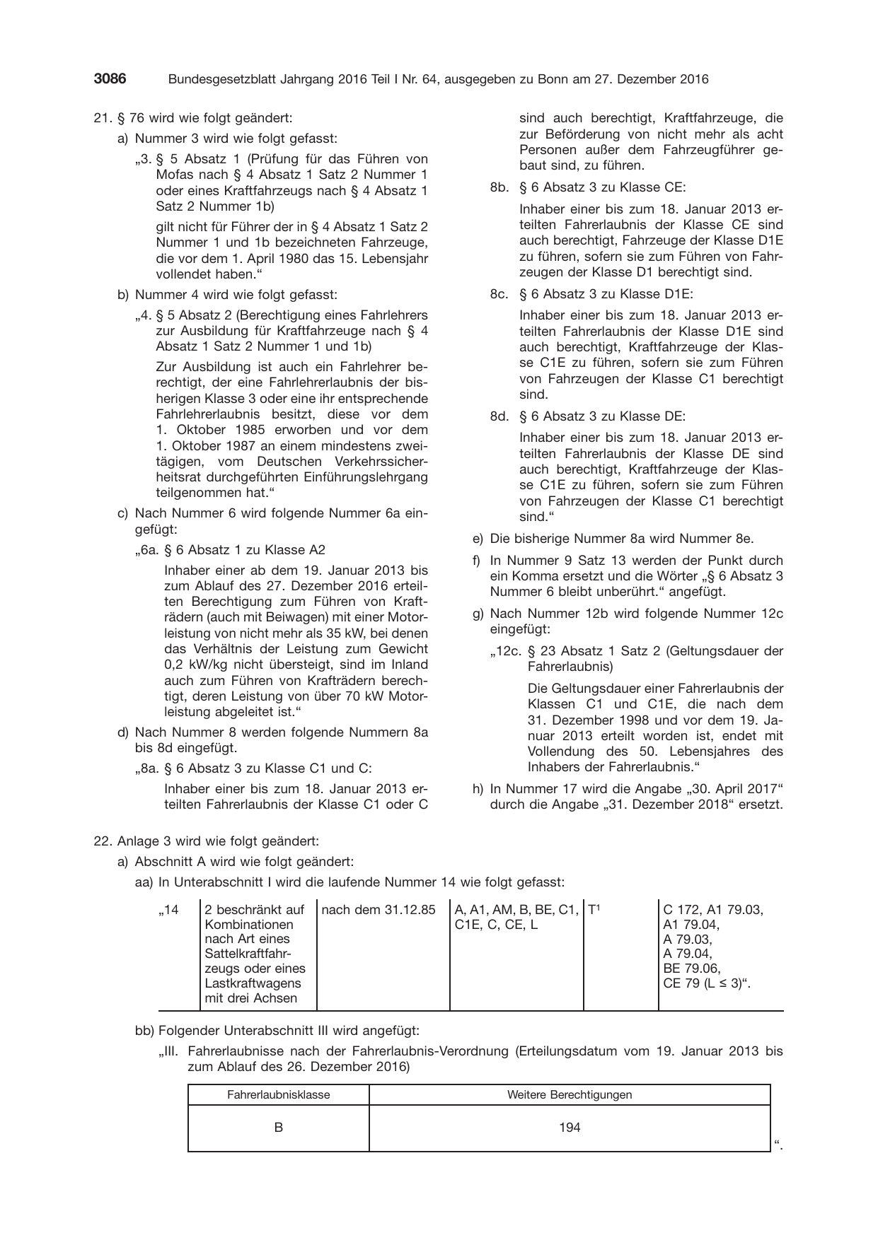 BGBl. 2016, Seite 3086 — Originalseite als Abbildung