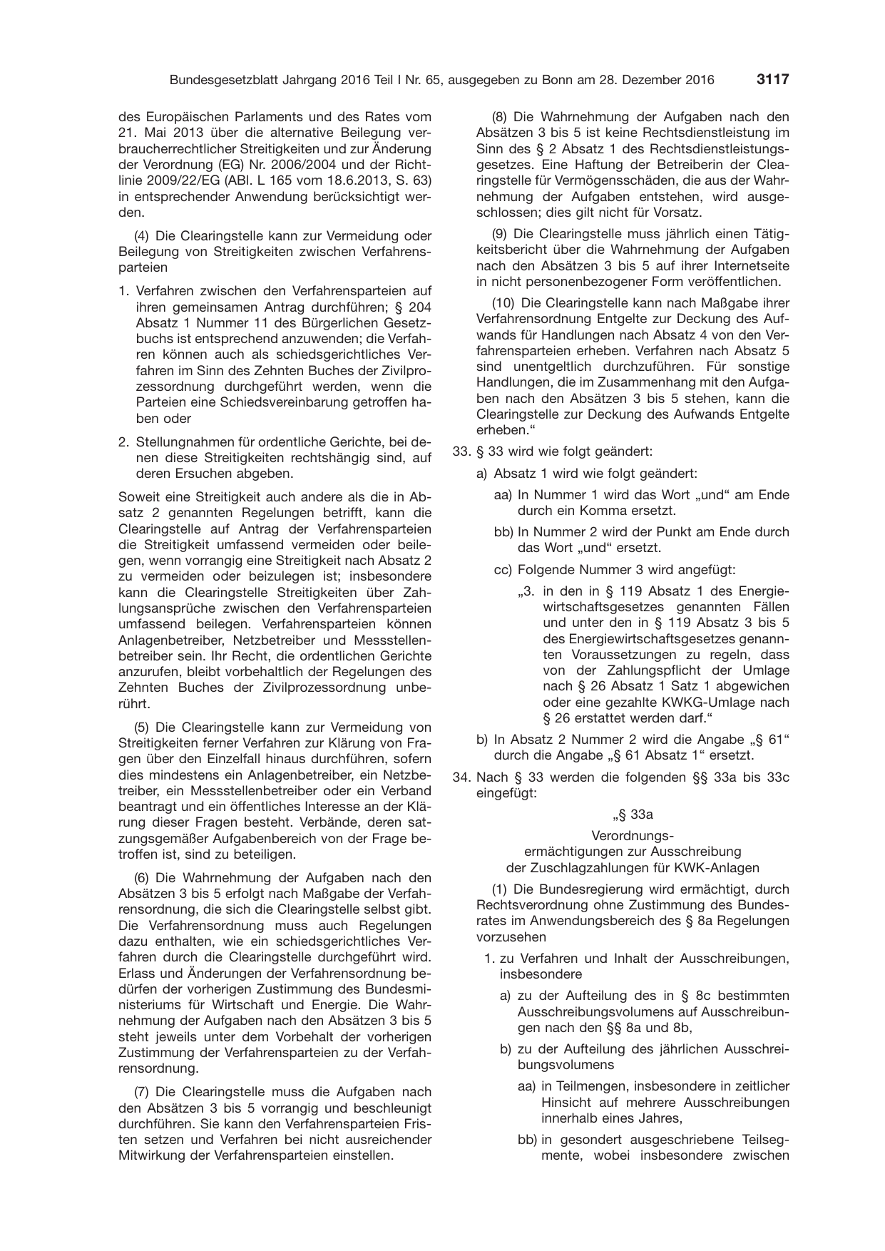 BGBl. 2016, Seite 3117 — Originalseite als Abbildung