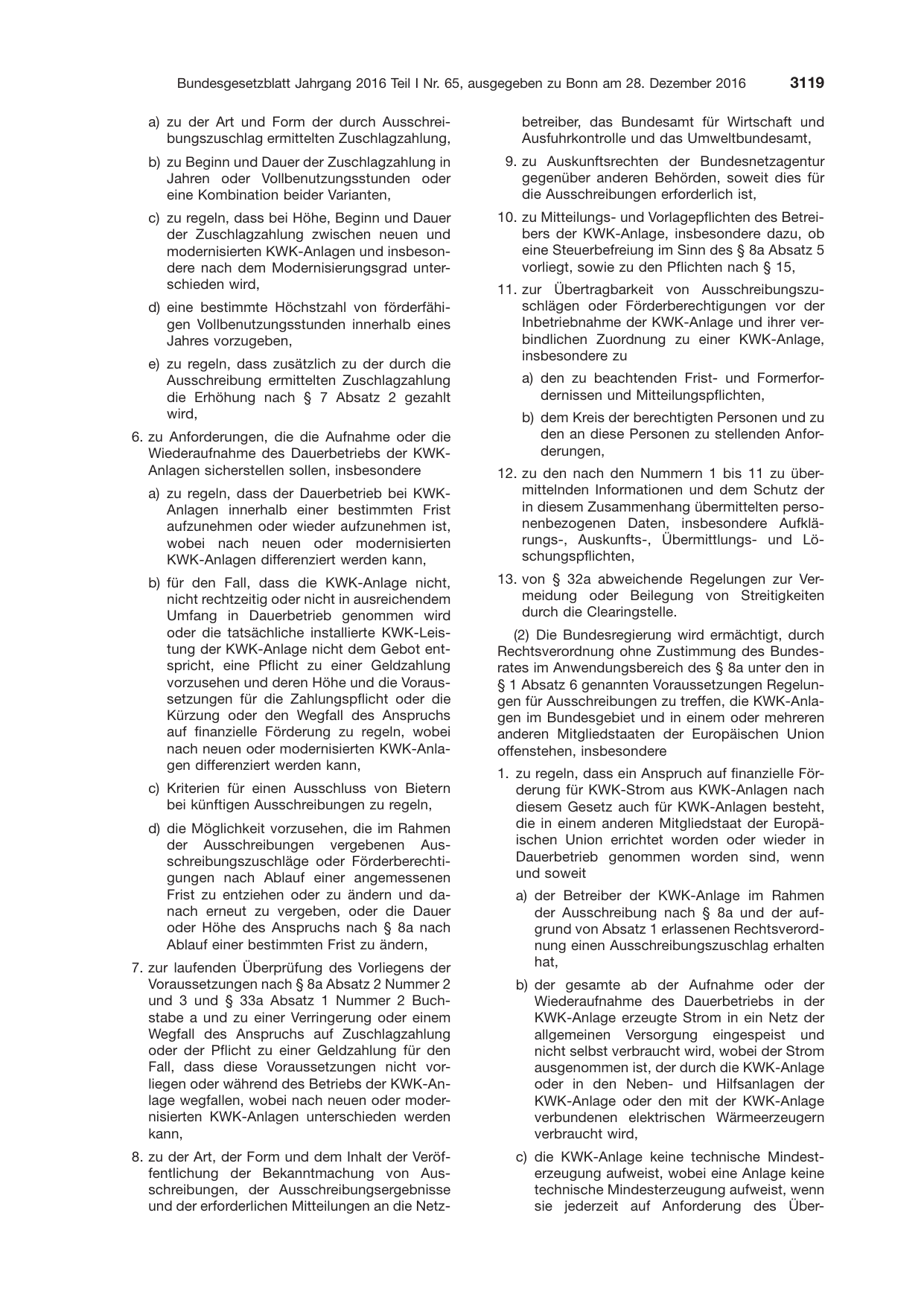 BGBl. 2016, Seite 3119 — Originalseite als Abbildung
