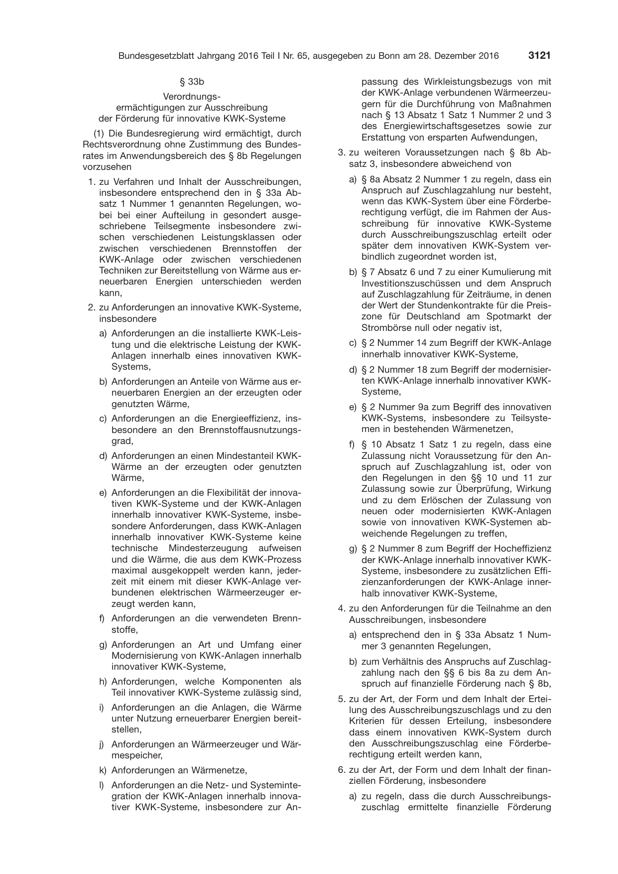 BGBl. 2016, Seite 3121 — Originalseite als Abbildung