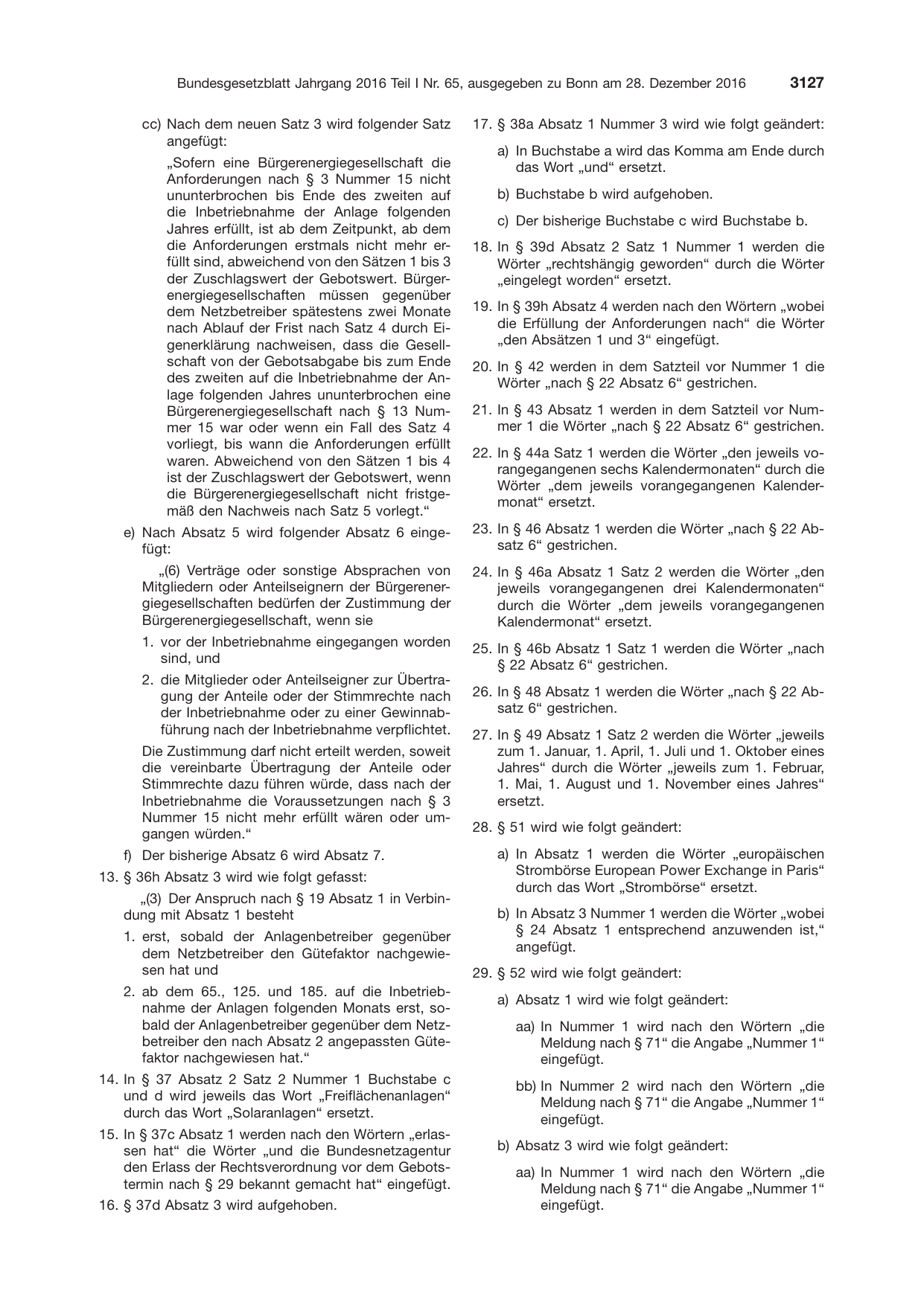 BGBl. 2016, Seite 3127 — Originalseite als Abbildung