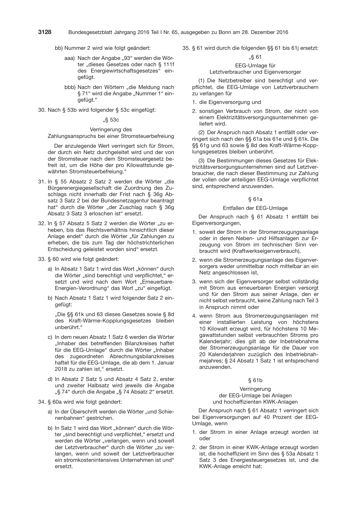 BGBl. 2016, Seite 3128 — Originalseite als Abbildung