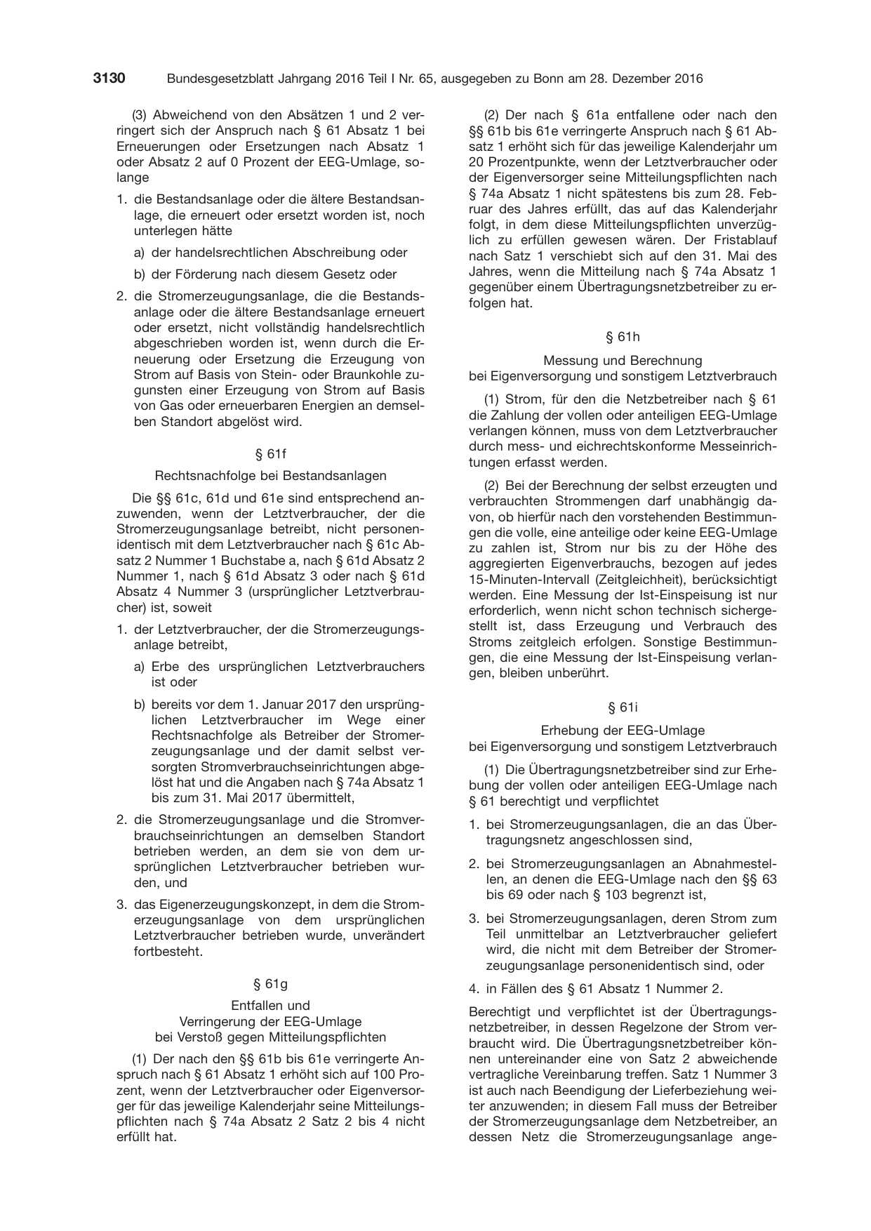 BGBl. 2016, Seite 3130 — Originalseite als Abbildung