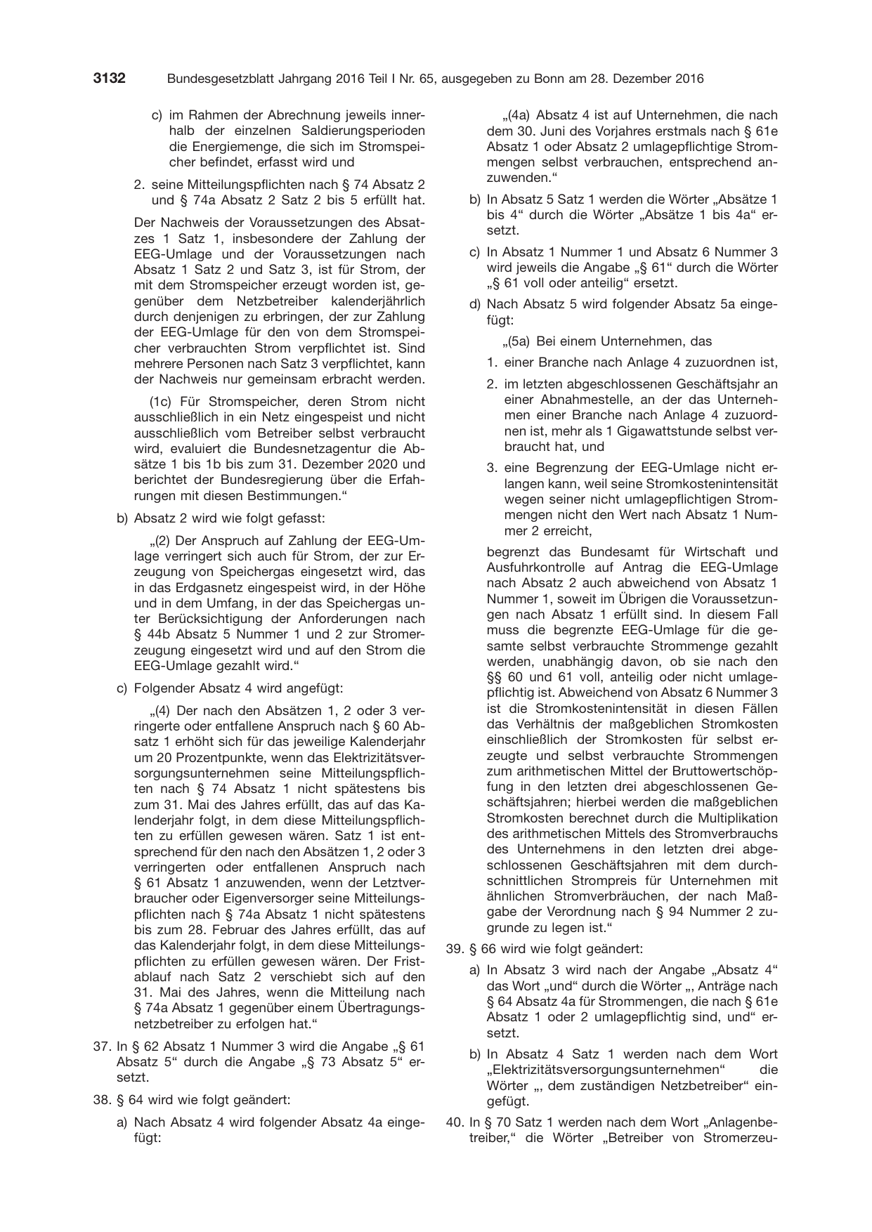 BGBl. 2016, Seite 3132 — Originalseite als Abbildung