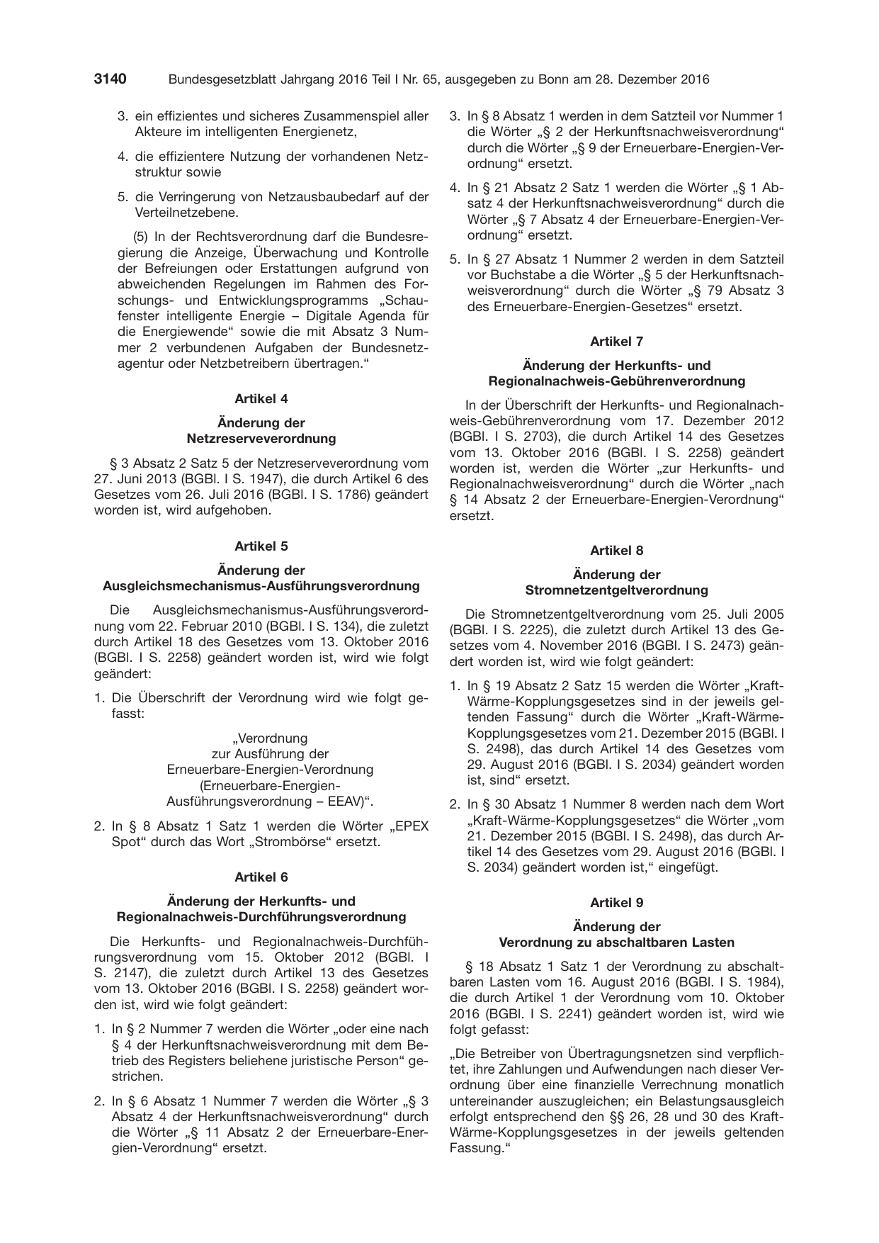 BGBl. 2016, Seite 3140 — Originalseite als Abbildung