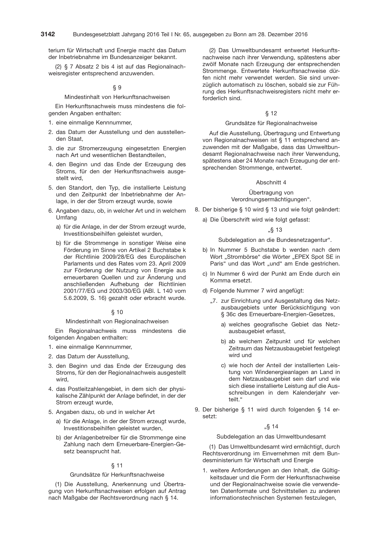 BGBl. 2016, Seite 3142 — Originalseite als Abbildung