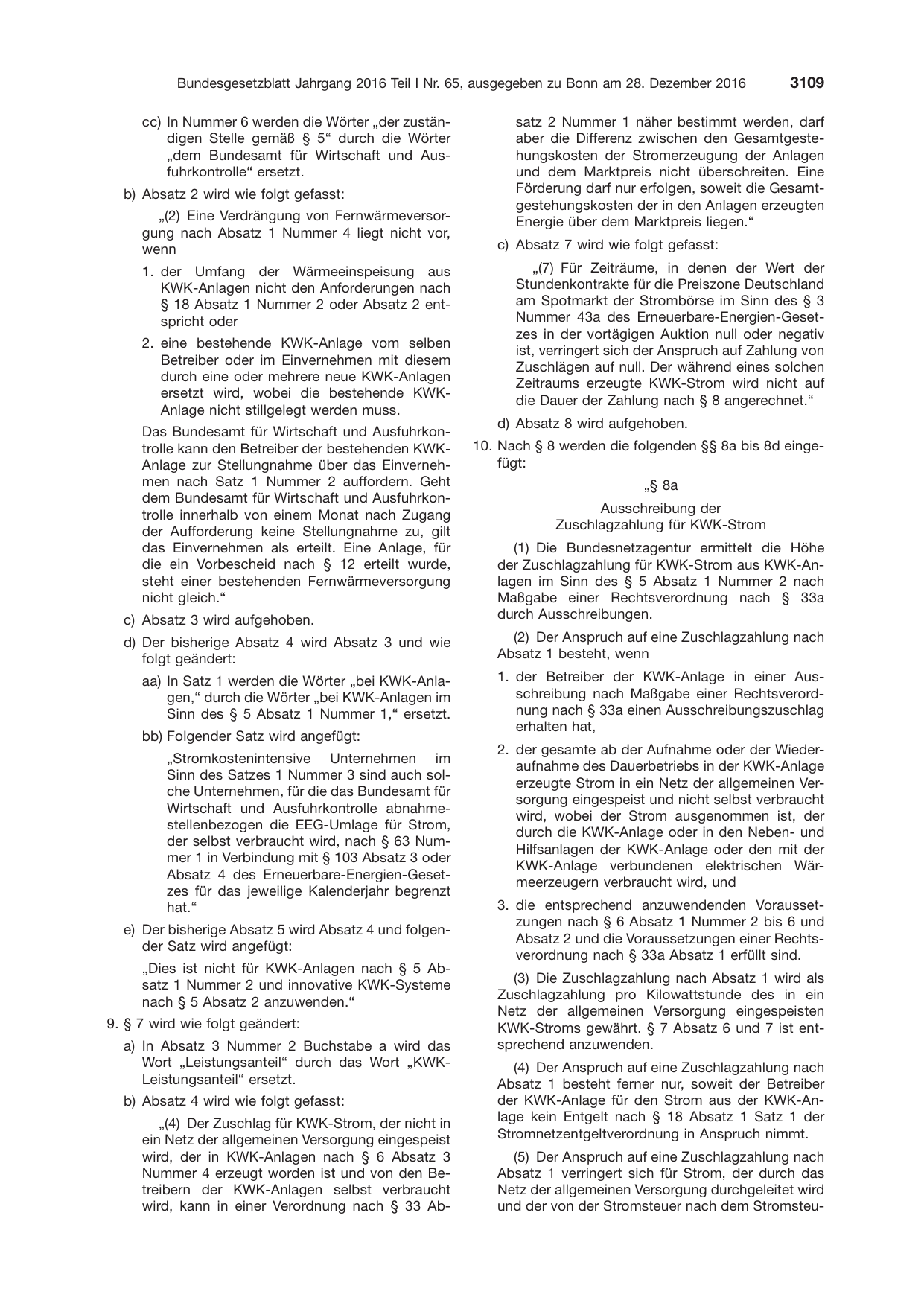 BGBl. 2016, Seite 3109 — Originalseite als Abbildung
