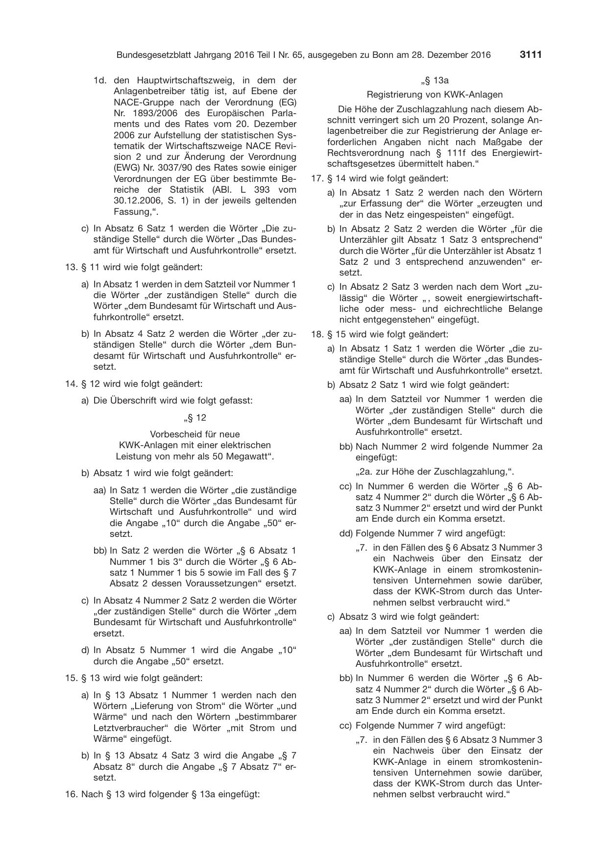 BGBl. 2016, Seite 3111 — Originalseite als Abbildung