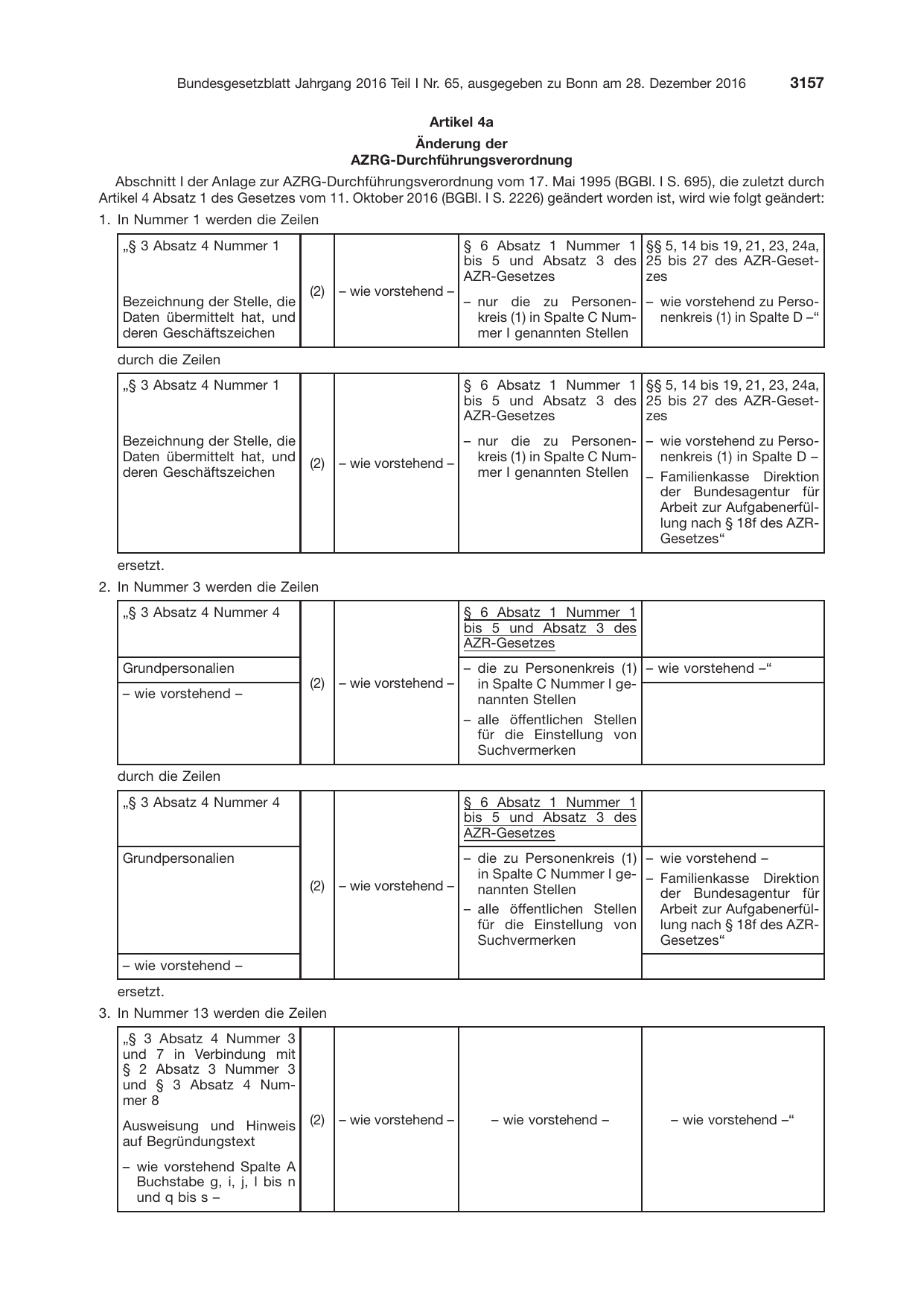 BGBl. 2016, Seite 3157 — Originalseite als Abbildung