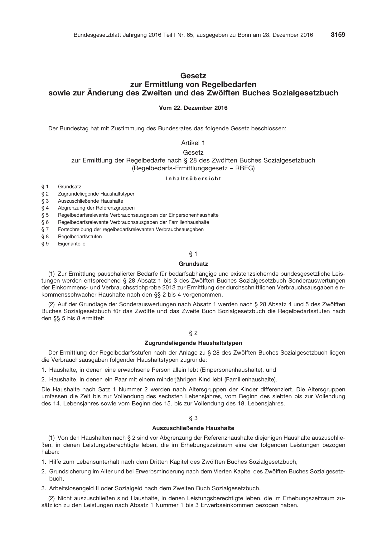 BGBl. 2016, Seite 3159 — Originalseite als Abbildung