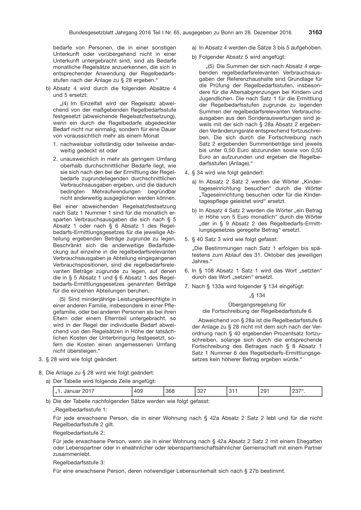 BGBl. 2016, Seite 3163 — Originalseite als Abbildung