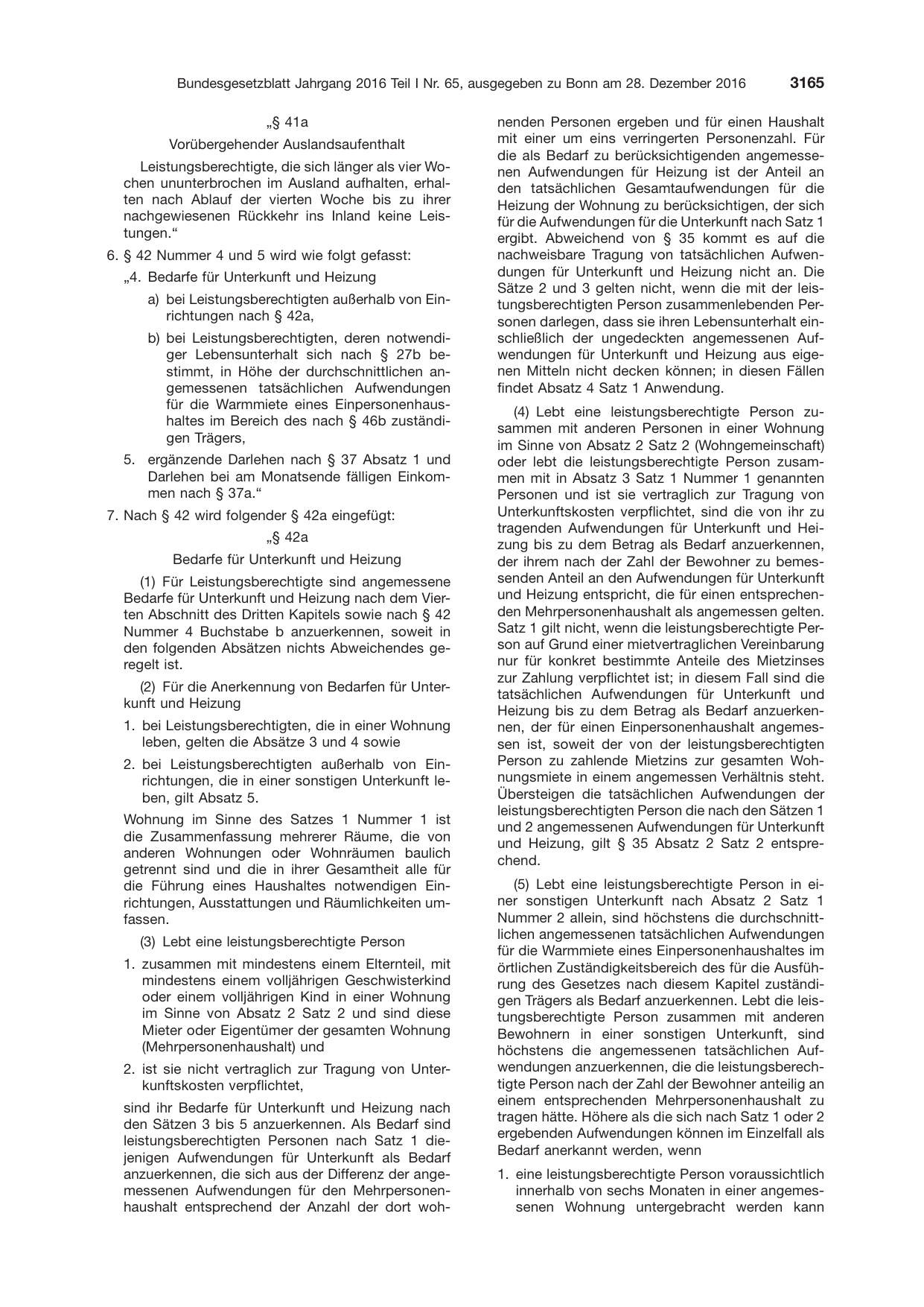 BGBl. 2016, Seite 3165 — Originalseite als Abbildung