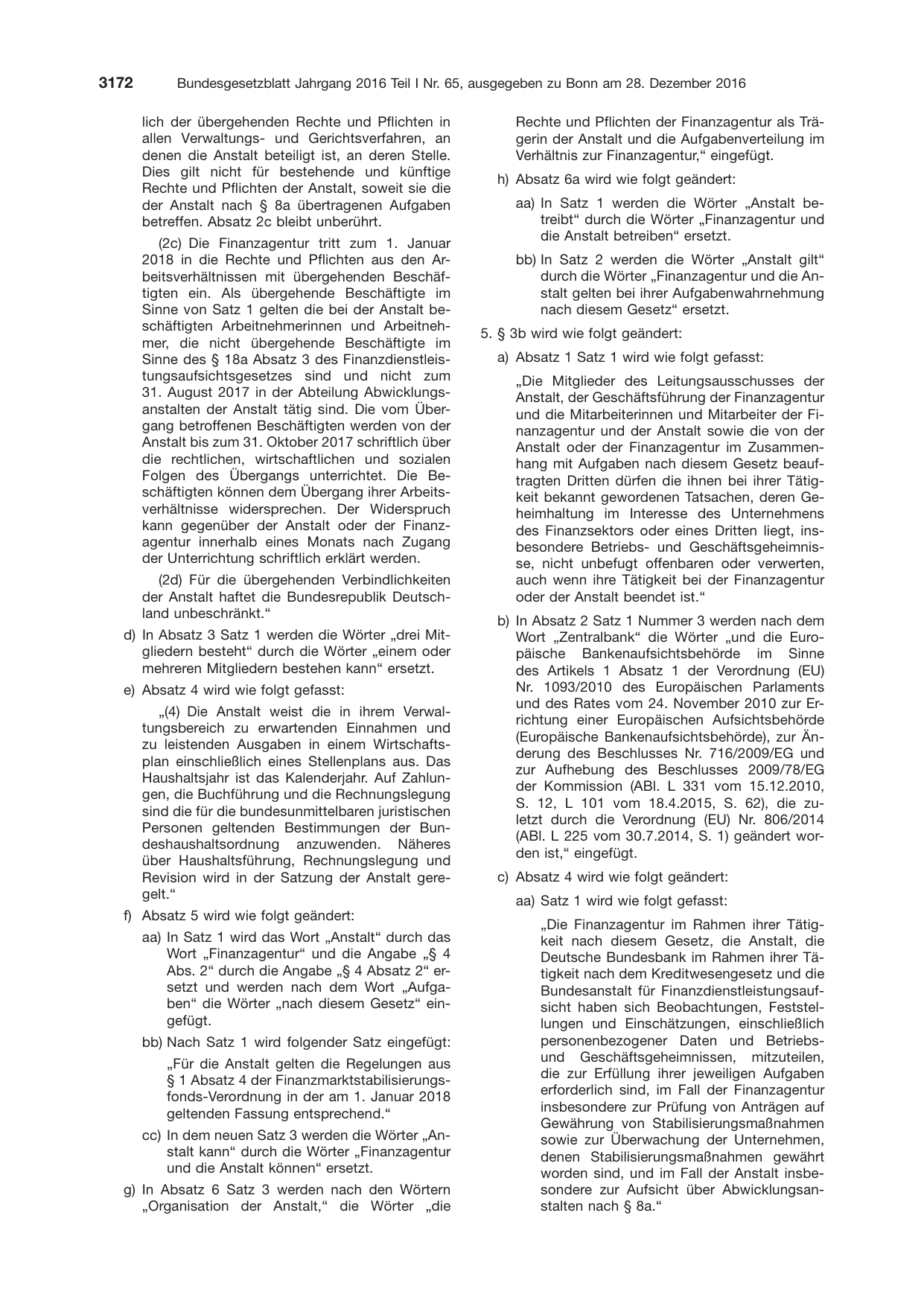 BGBl. 2016, Seite 3172 — Originalseite als Abbildung