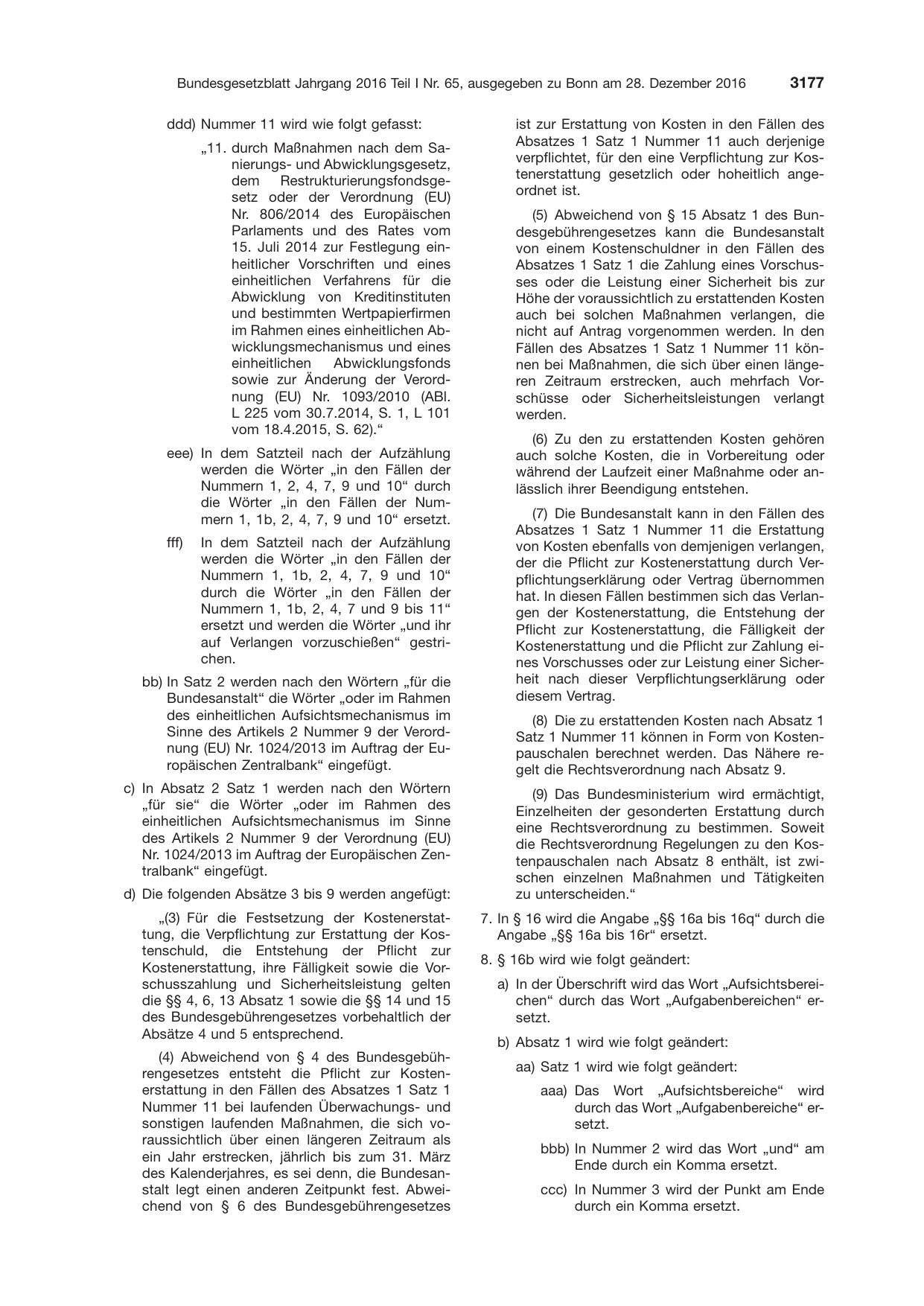 BGBl. 2016, Seite 3177 — Originalseite als Abbildung