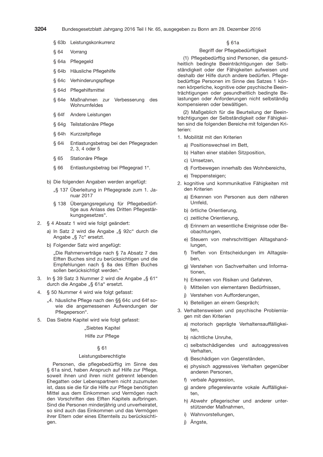 BGBl. 2016, Seite 3204 — Originalseite als Abbildung