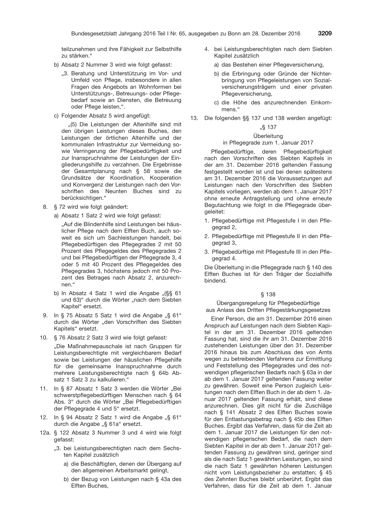 BGBl. 2016, Seite 3209 — Originalseite als Abbildung