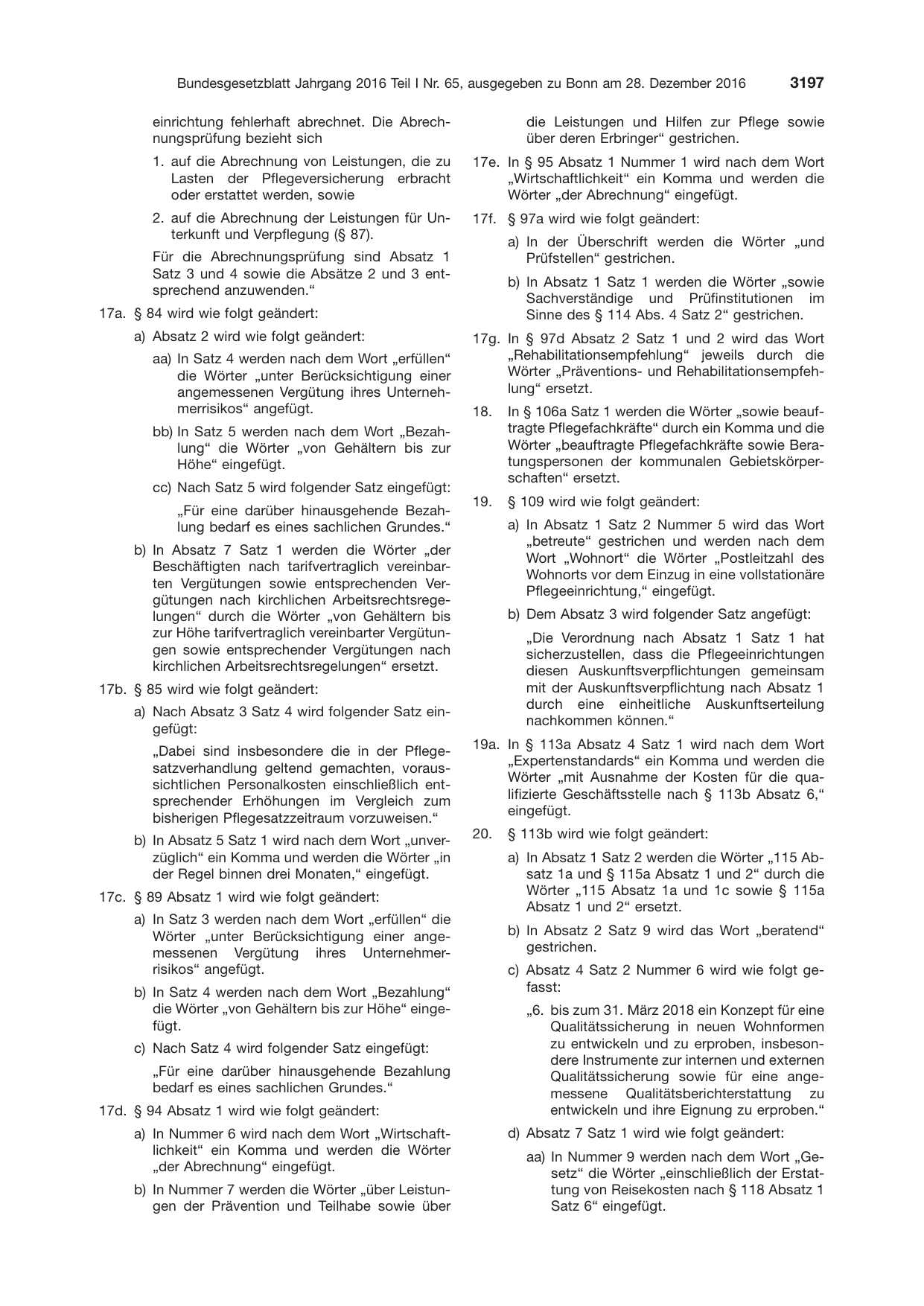 BGBl. 2016, Seite 3197 — Originalseite als Abbildung