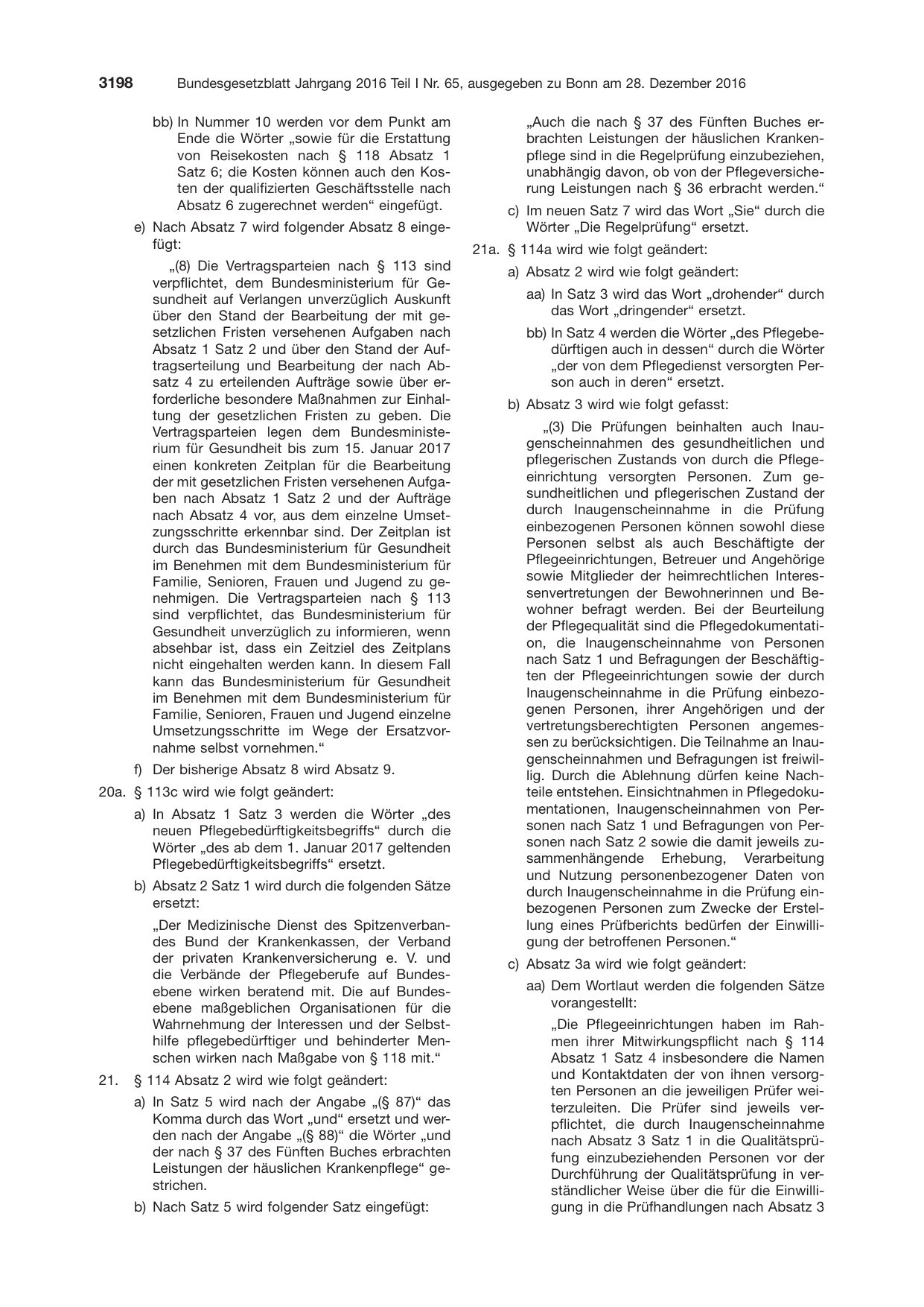 BGBl. 2016, Seite 3198 — Originalseite als Abbildung