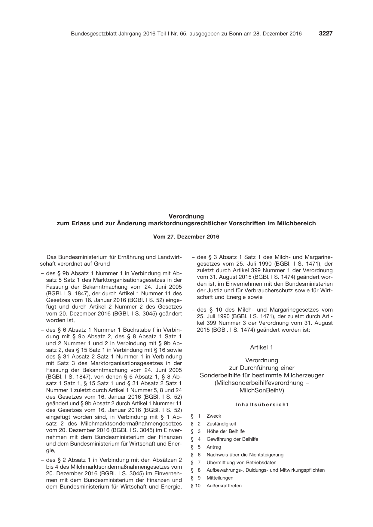 BGBl. 2016, Seite 3227 — Originalseite als Abbildung